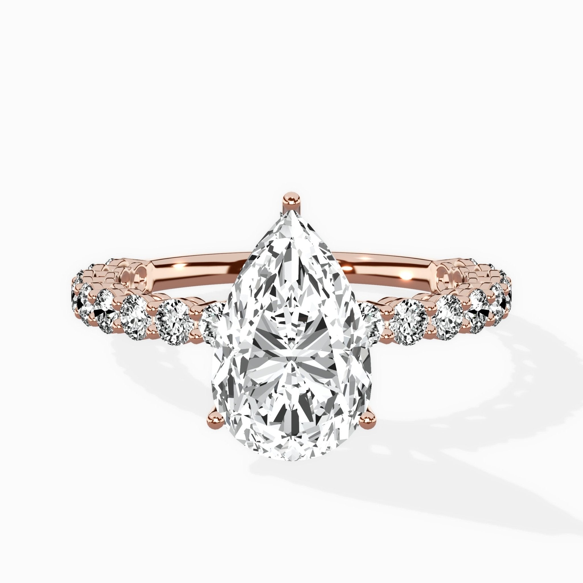 Pave Eternity Band Hidden Halo Ring Engagement Ring - The Better Diamonds