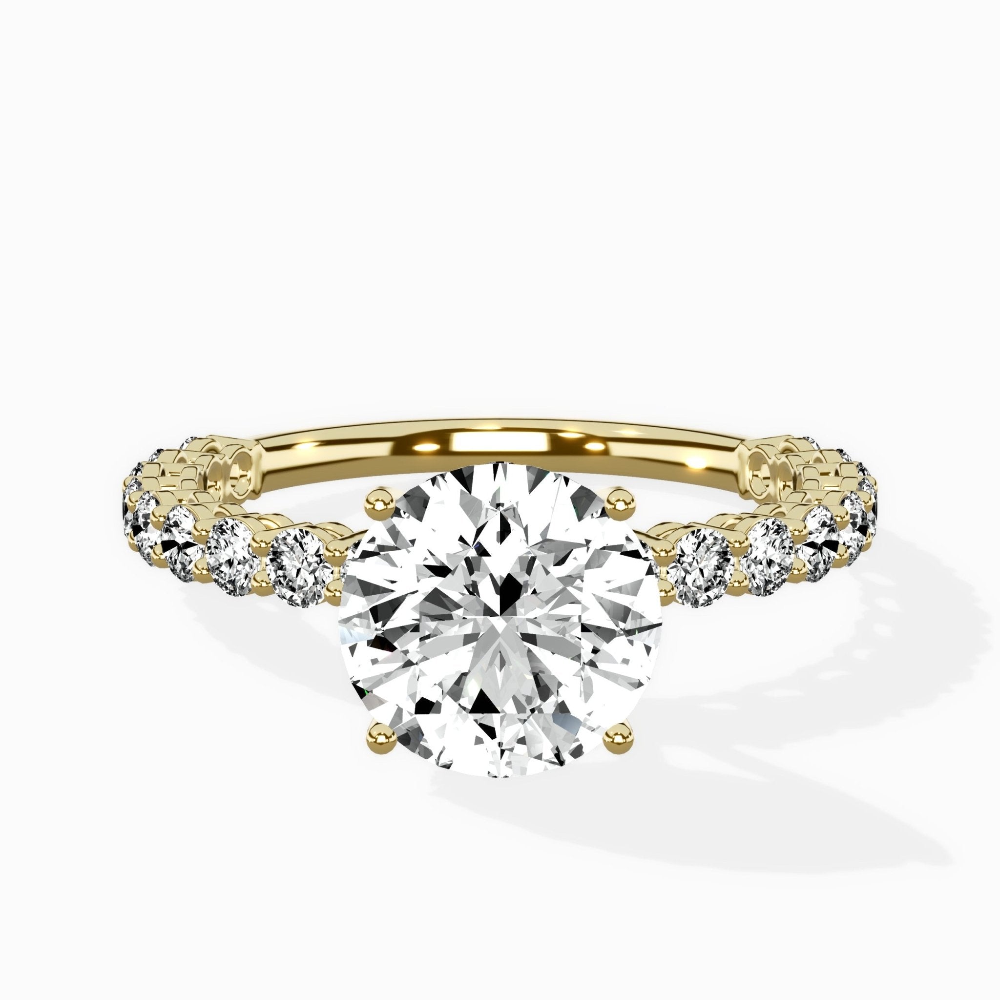 Pave Eternity Band Hidden Halo Ring Engagement Ring - The Better Diamonds