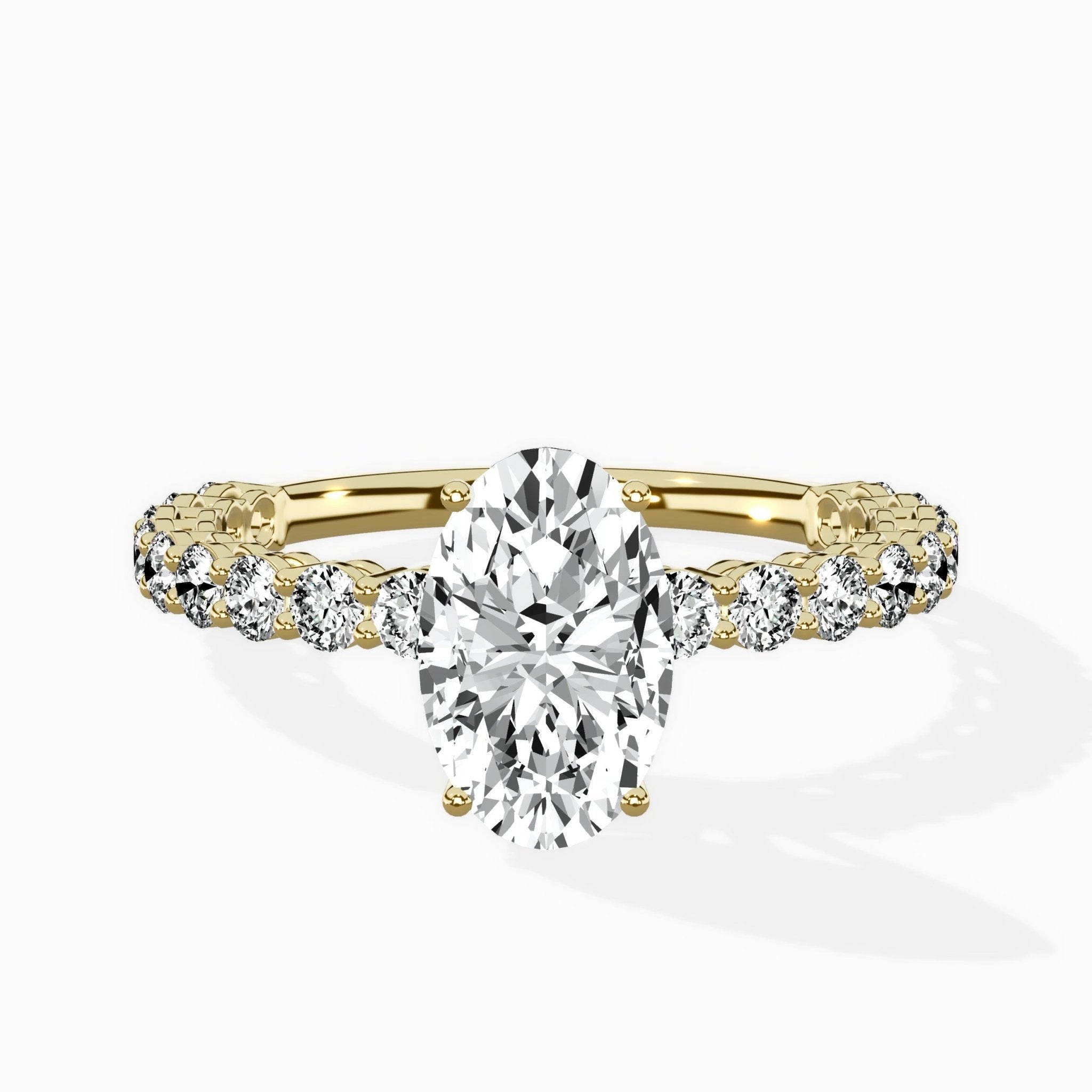 Pave Eternity Band Hidden Halo Ring Engagement Ring - The Better Diamonds