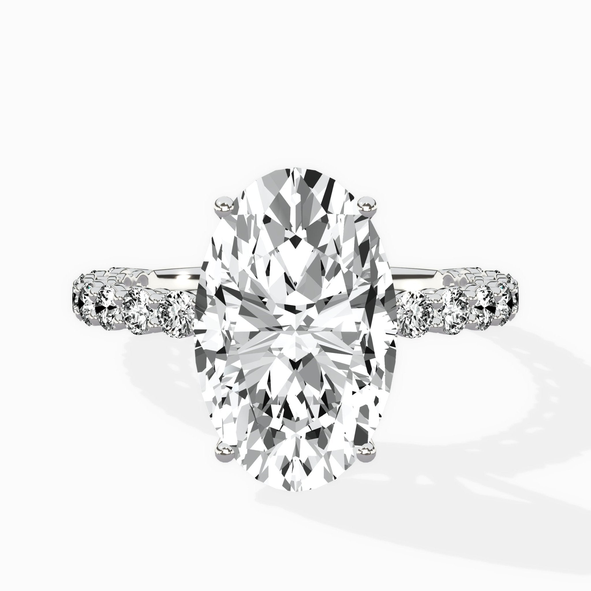 Pave Eternity Band Hidden Halo Ring Engagement Ring - The Better Diamonds