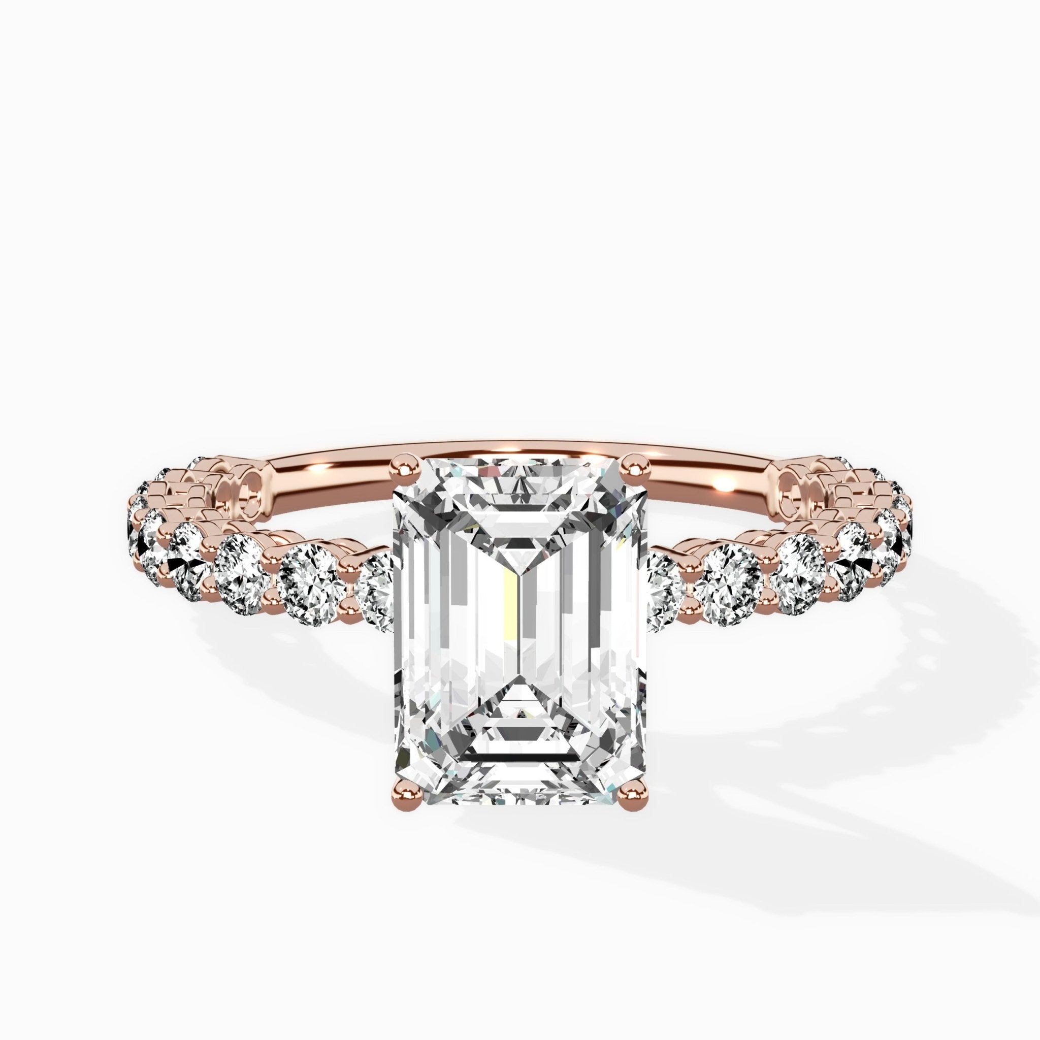 Pave Eternity Band Hidden Halo Ring Engagement Ring - The Better Diamonds