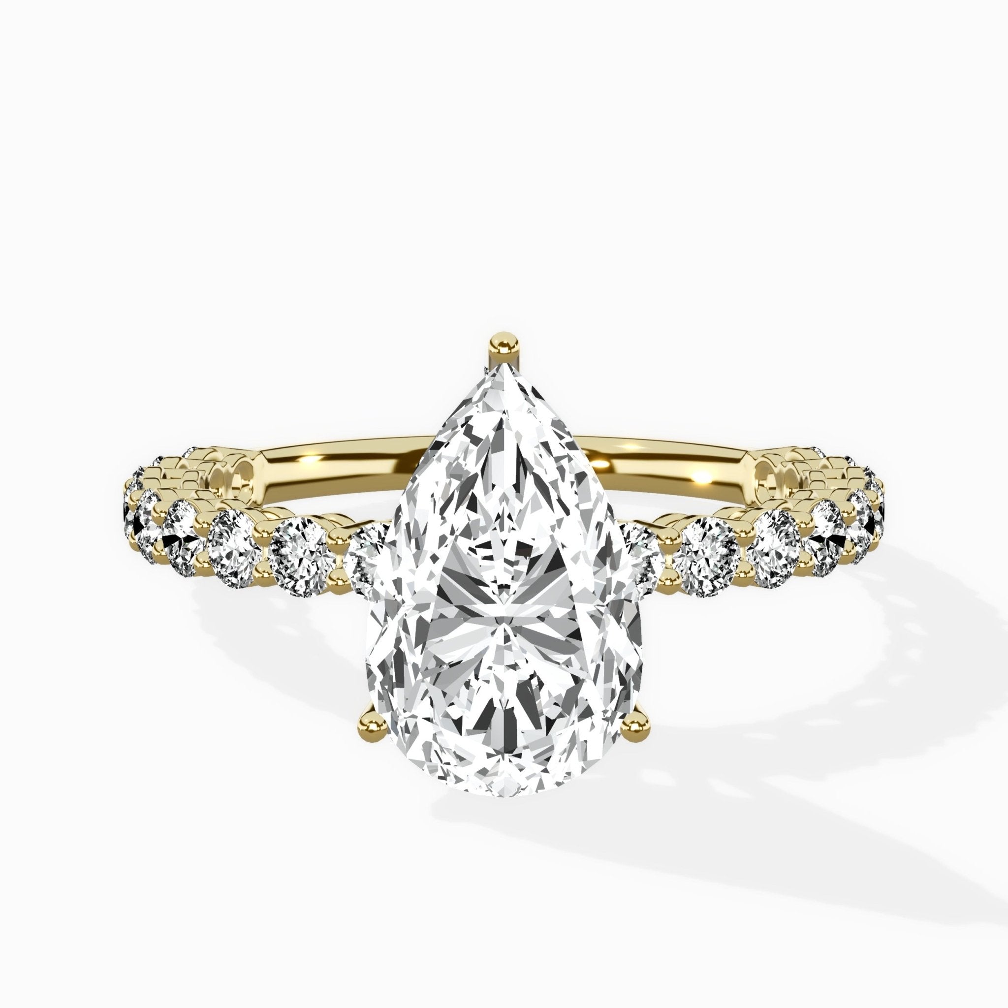Pave Eternity Band Hidden Halo Ring Engagement Ring - The Better Diamonds