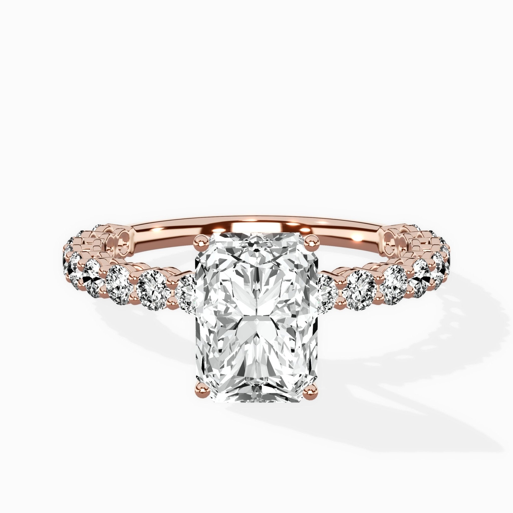 Pave Eternity Band Hidden Halo Ring Engagement Ring - The Better Diamonds