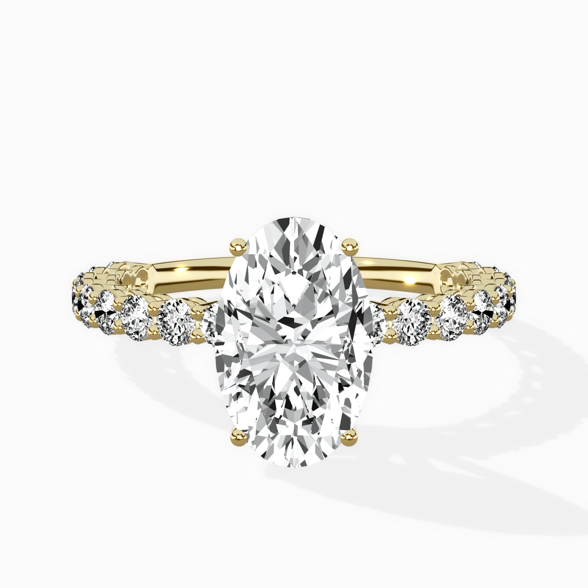 Pave Eternity Band Hidden Halo Ring Engagement Ring - The Better Diamonds