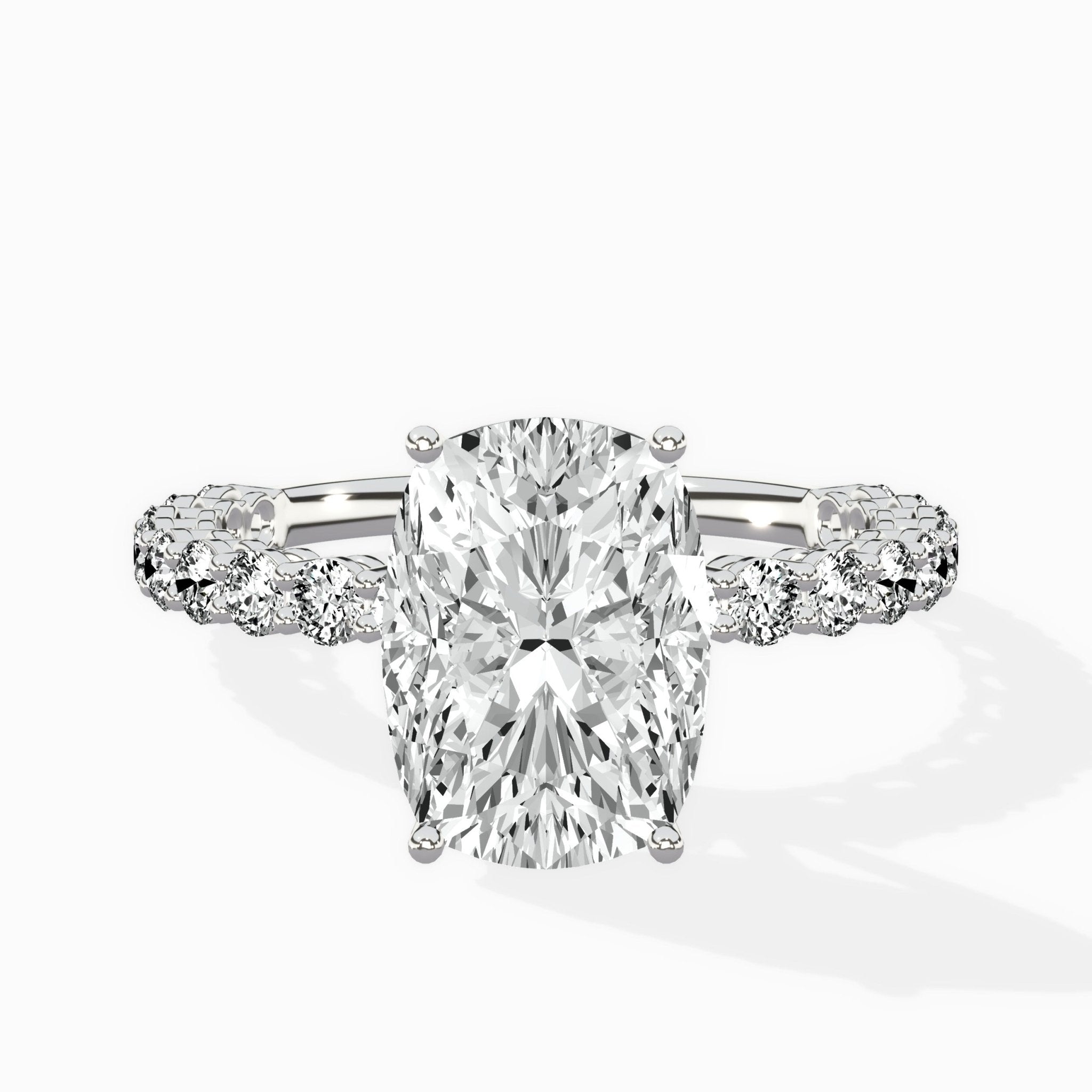 Pave Eternity Band Hidden Halo Ring Engagement Ring - The Better Diamonds