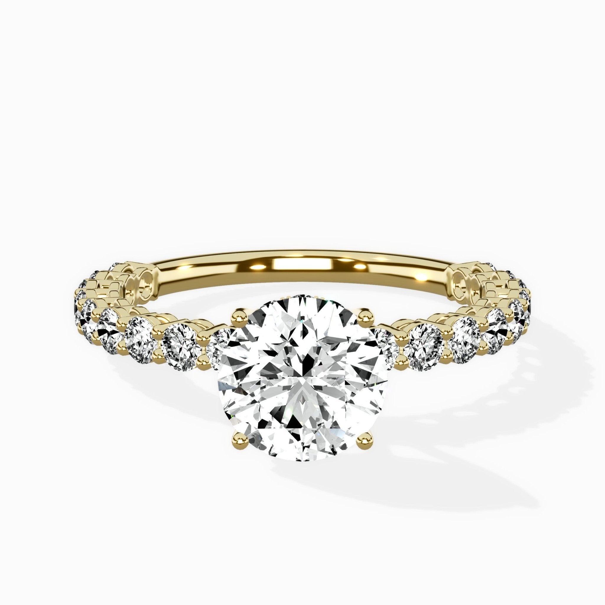 Pave Eternity Band Hidden Halo Ring Engagement Ring - The Better Diamonds