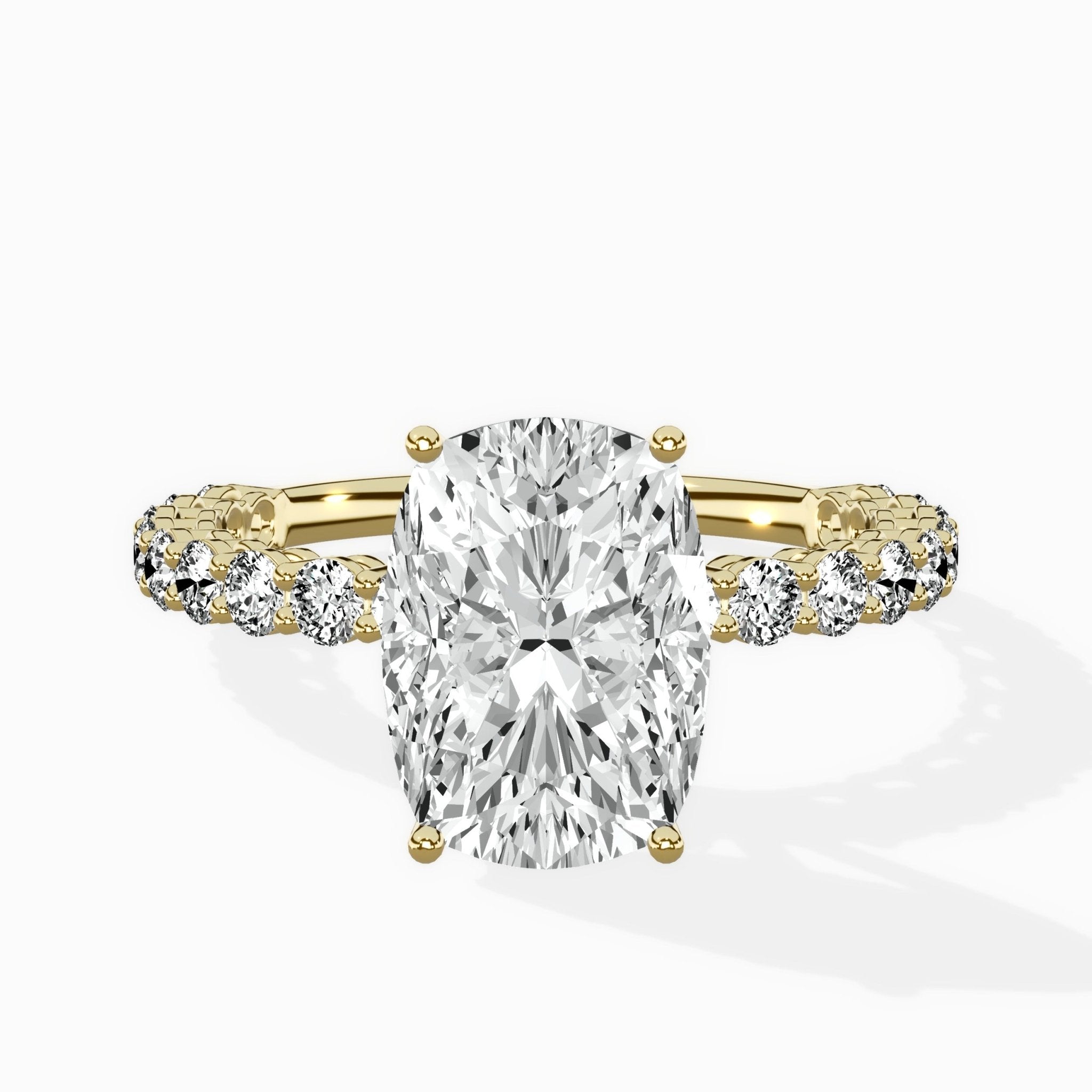 Pave Eternity Band Hidden Halo Ring Engagement Ring - The Better Diamonds