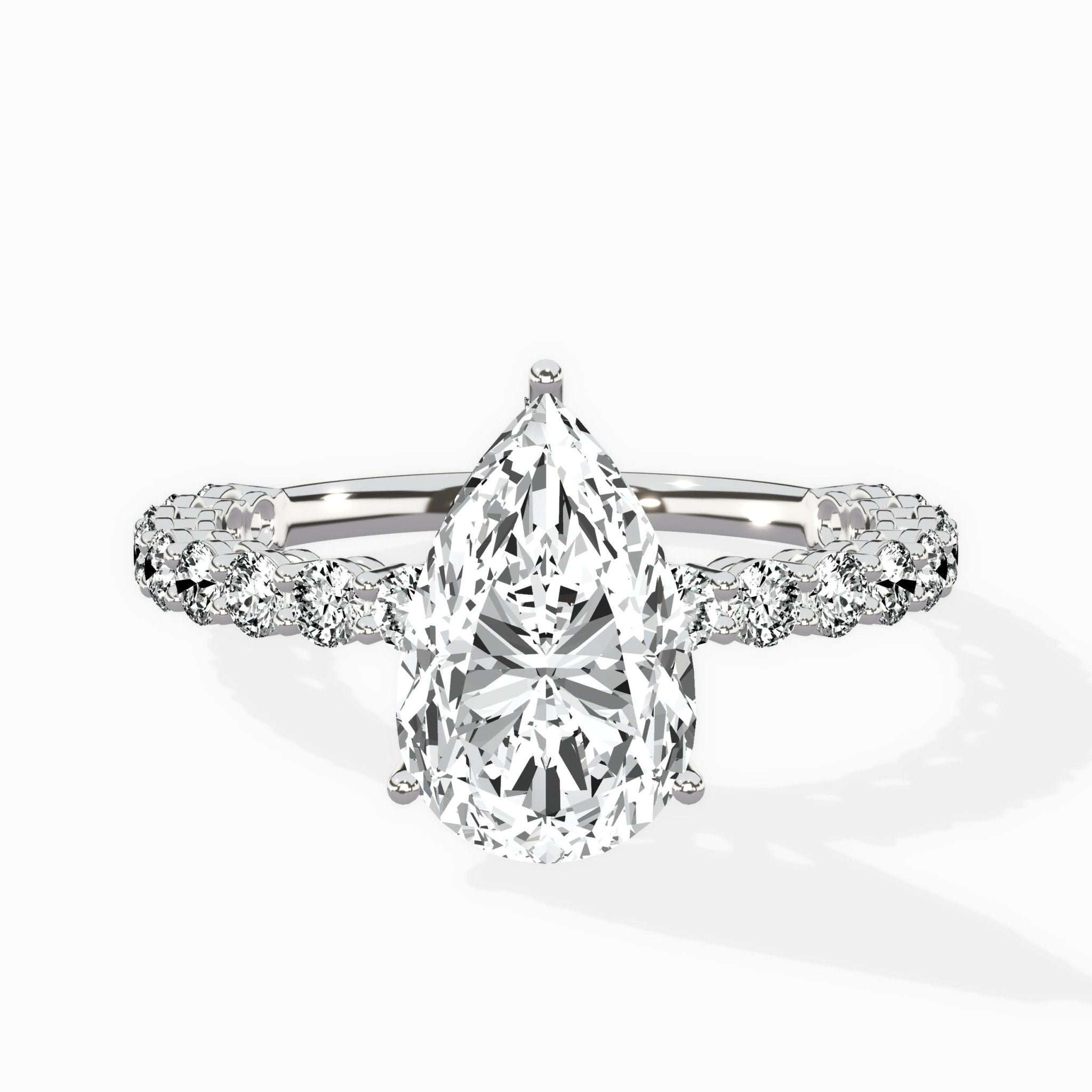 Pave Eternity Band Hidden Halo Ring Engagement Ring - The Better Diamonds
