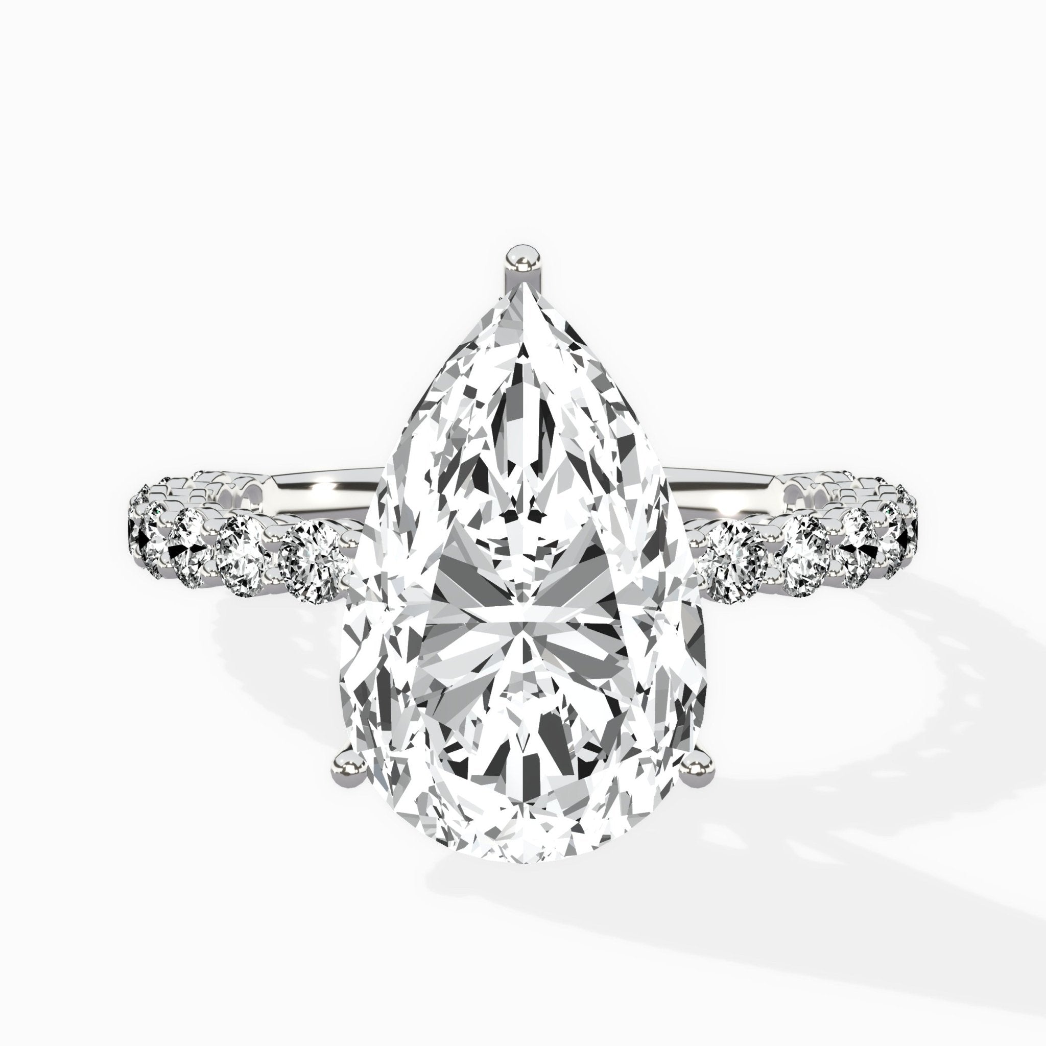 Pave Eternity Band Hidden Halo Ring Engagement Ring - The Better Diamonds