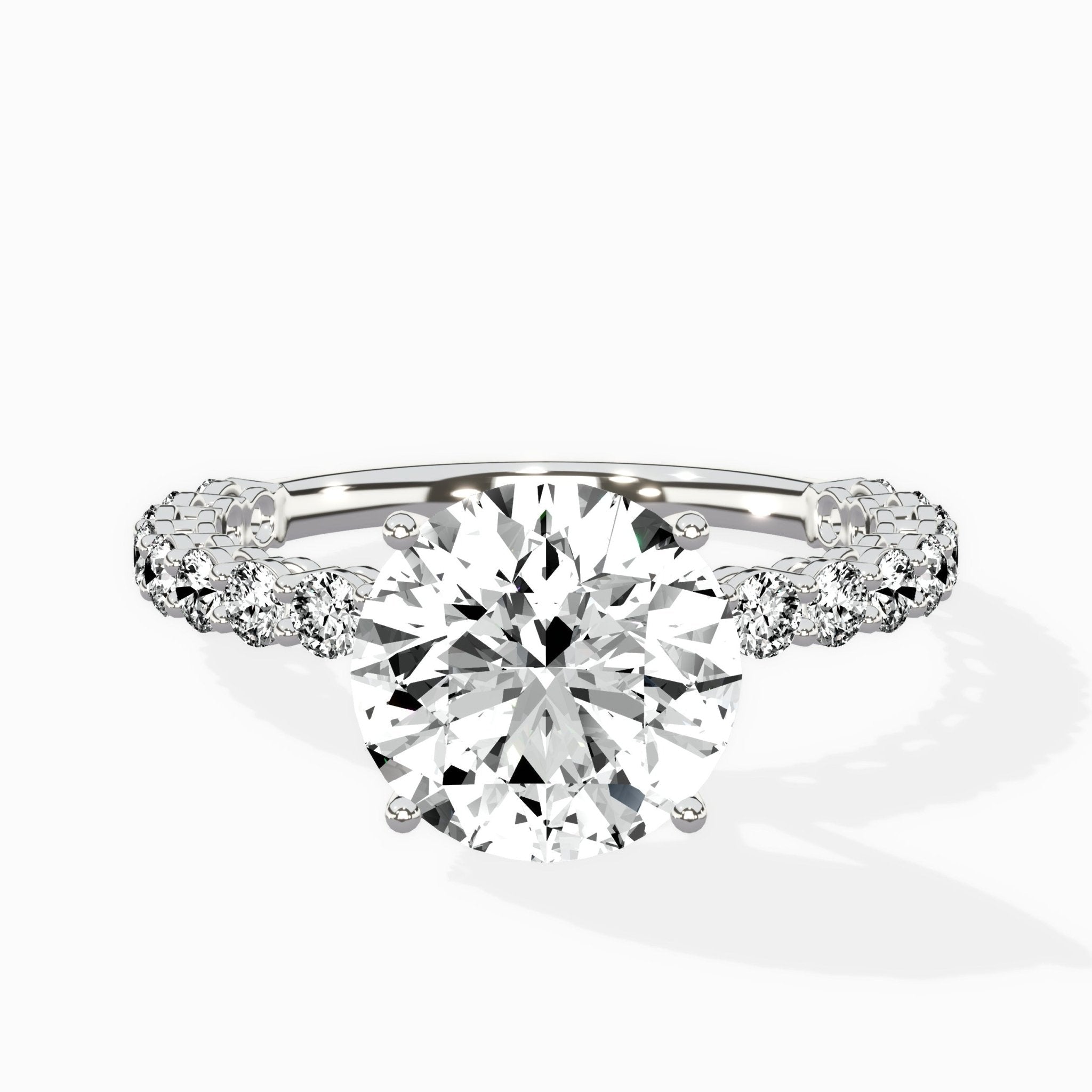 Pave Eternity Band Hidden Halo Ring Engagement Ring - The Better Diamonds