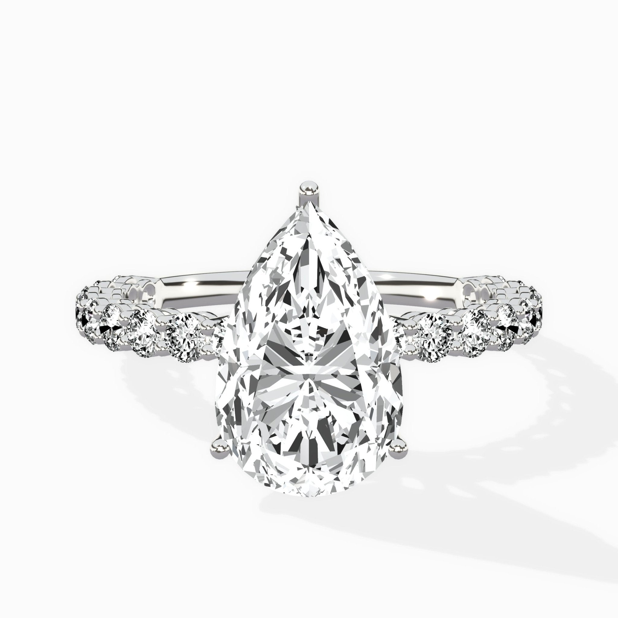 Pave Eternity Band Hidden Halo Ring Engagement Ring - The Better Diamonds