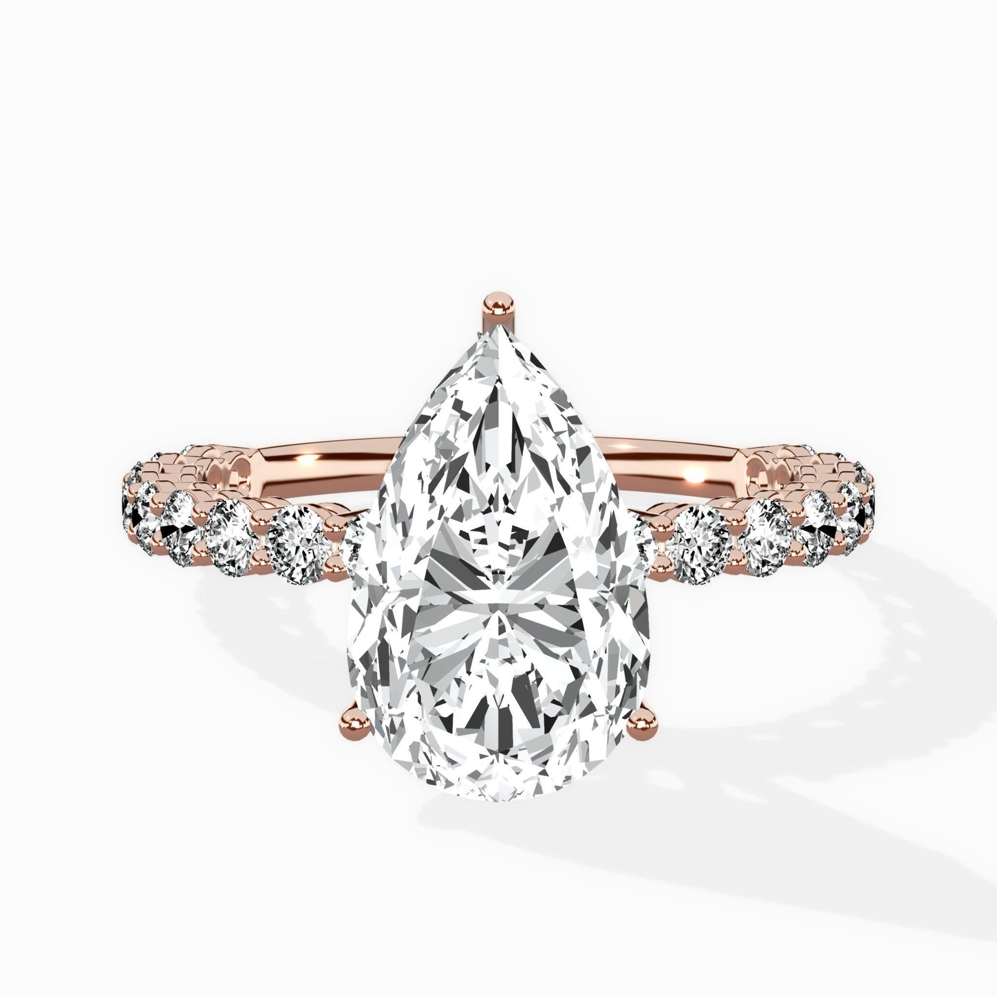 Pave Eternity Band Hidden Halo Ring Engagement Ring - The Better Diamonds