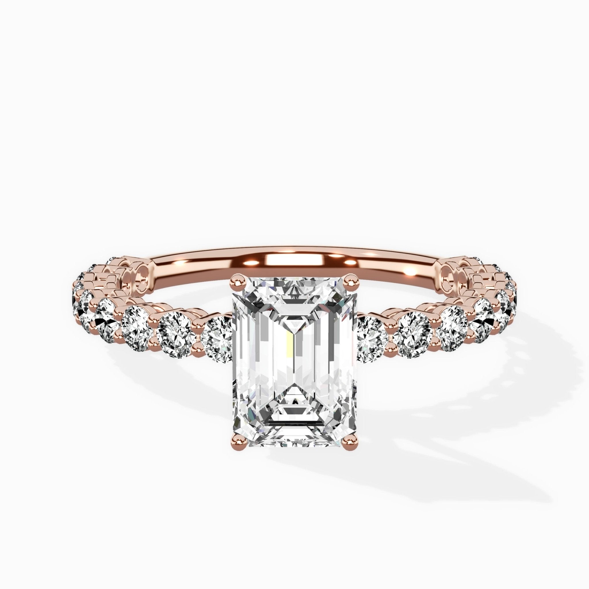 Pave Eternity Band Hidden Halo Ring Engagement Ring - The Better Diamonds
