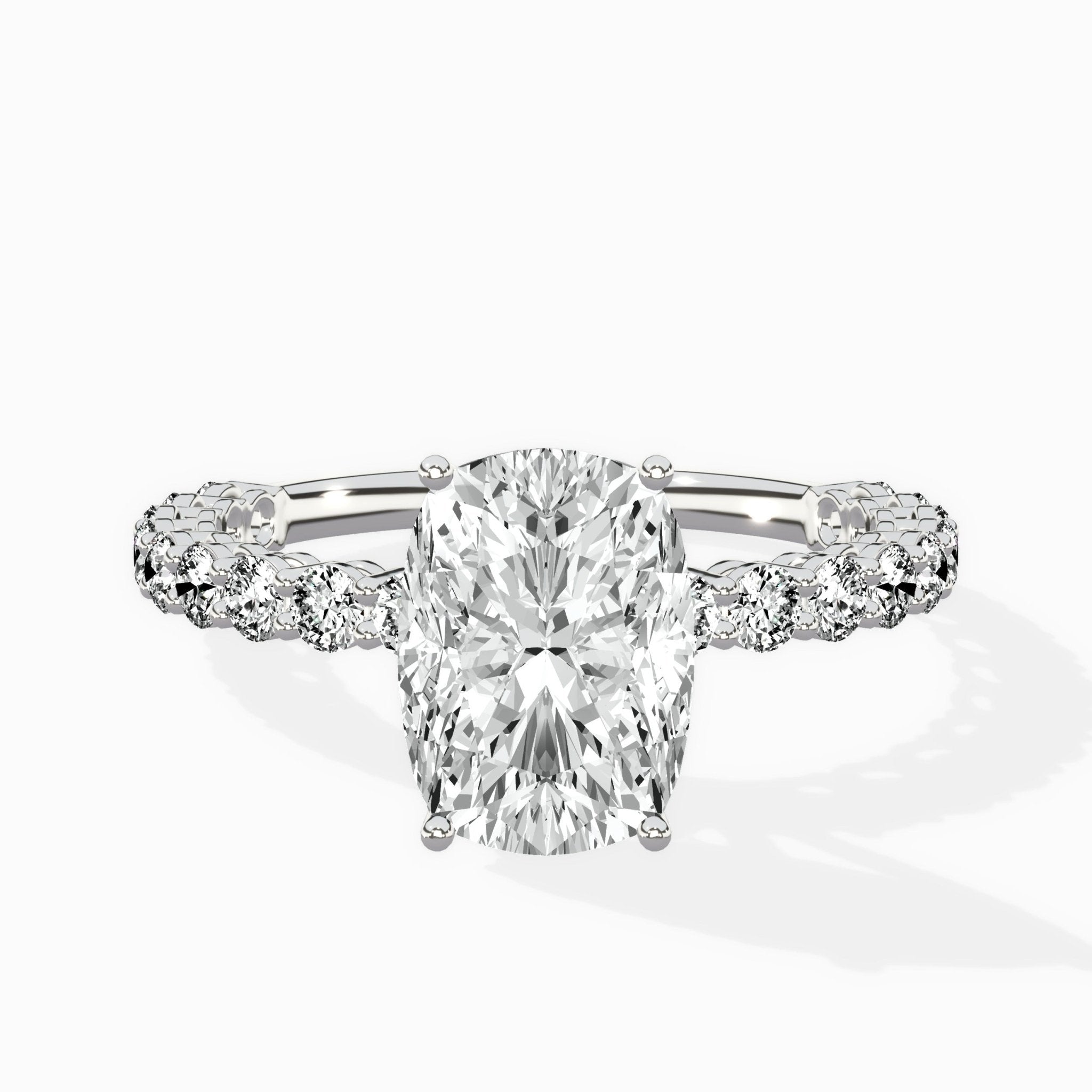 Pave Eternity Band Hidden Halo Ring Engagement Ring - The Better Diamonds