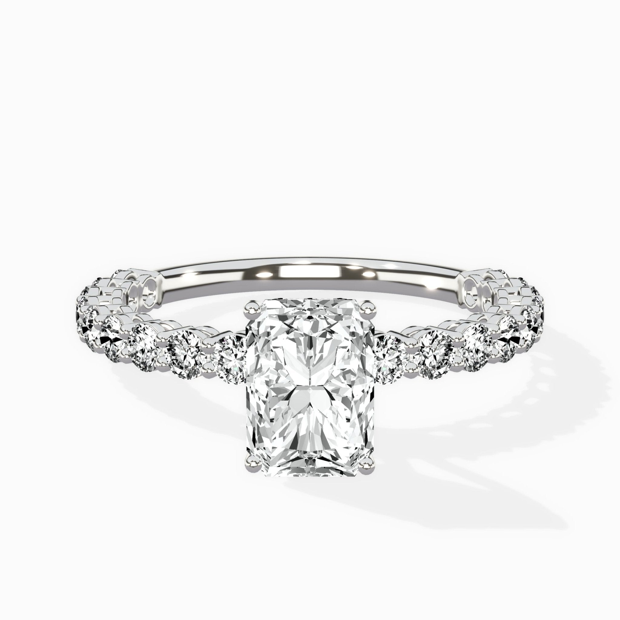 Pave Eternity Band Hidden Halo Ring Engagement Ring - The Better Diamonds