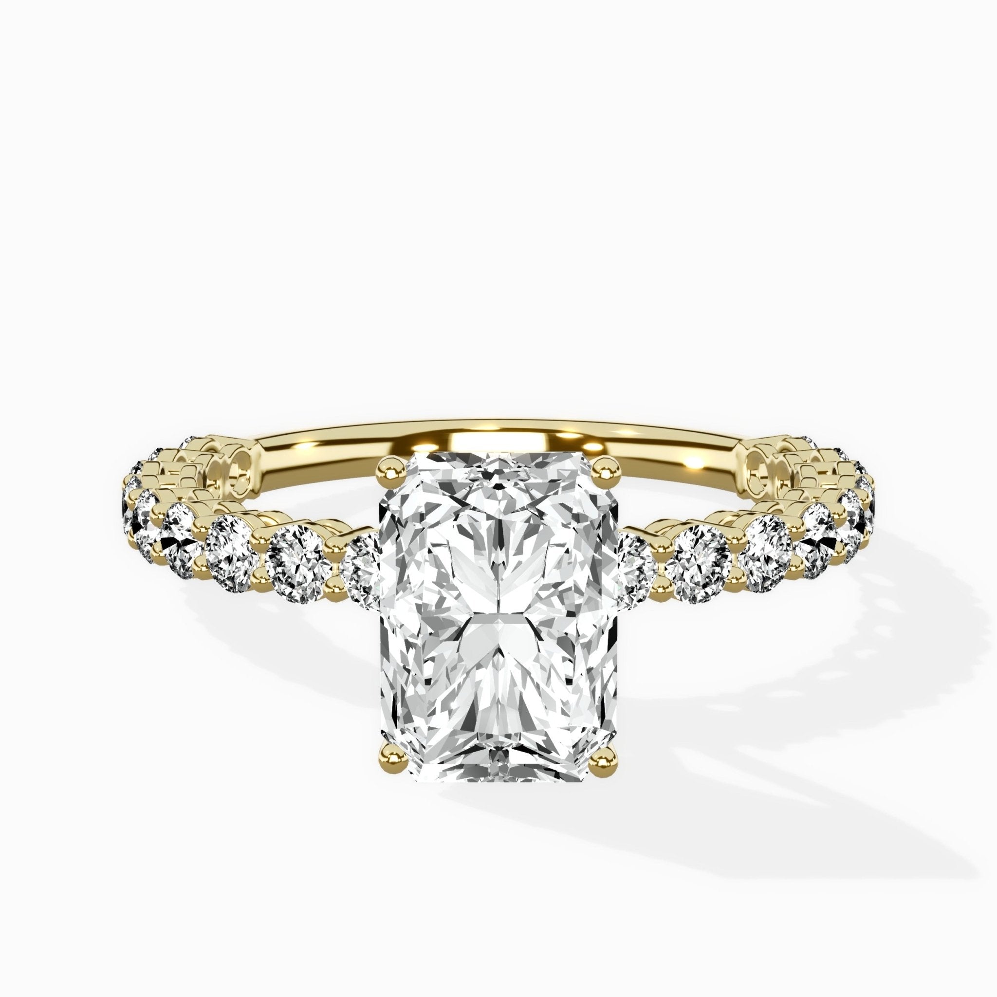 Pave Eternity Band Hidden Halo Ring Engagement Ring - The Better Diamonds