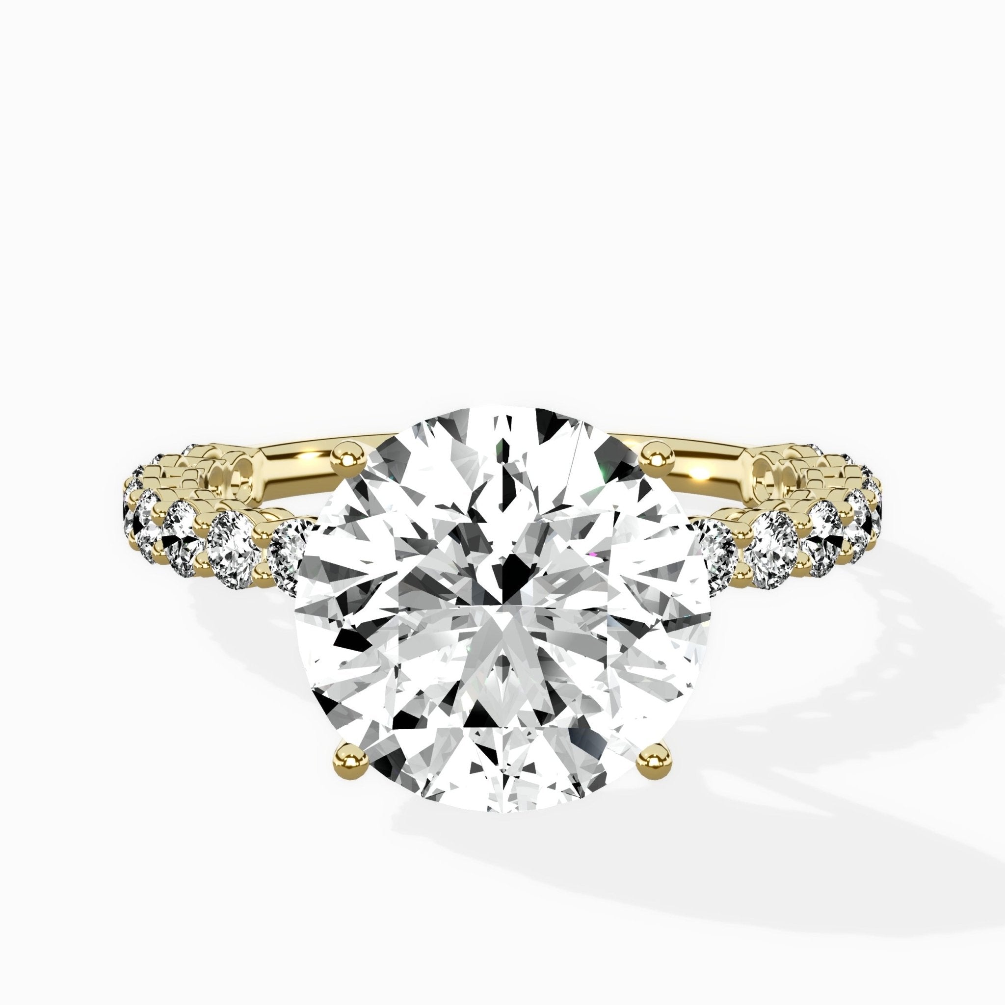 Pave Eternity Band Hidden Halo Ring Engagement Ring - The Better Diamonds