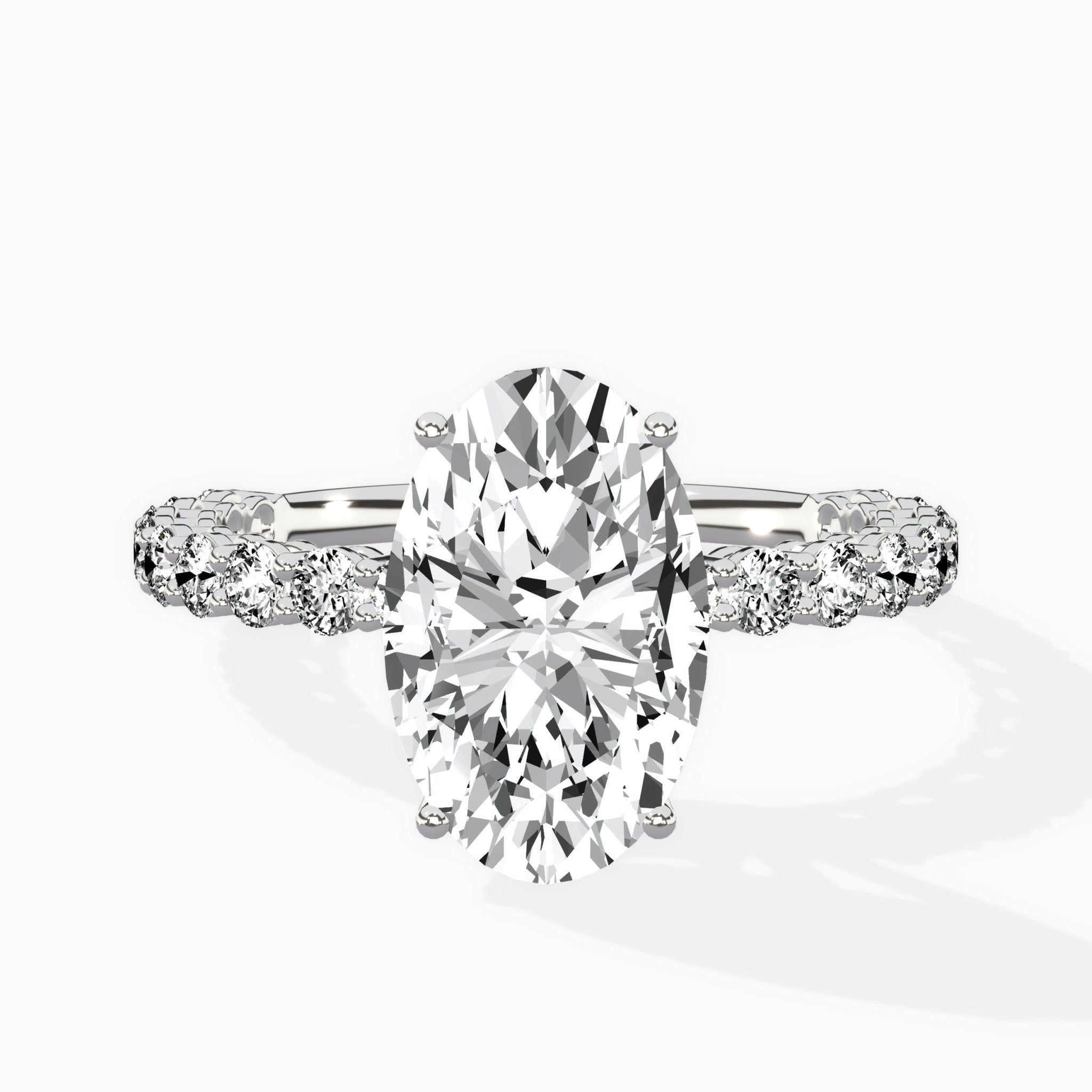 Pave Eternity Band Hidden Halo Ring Engagement Ring - The Better Diamonds