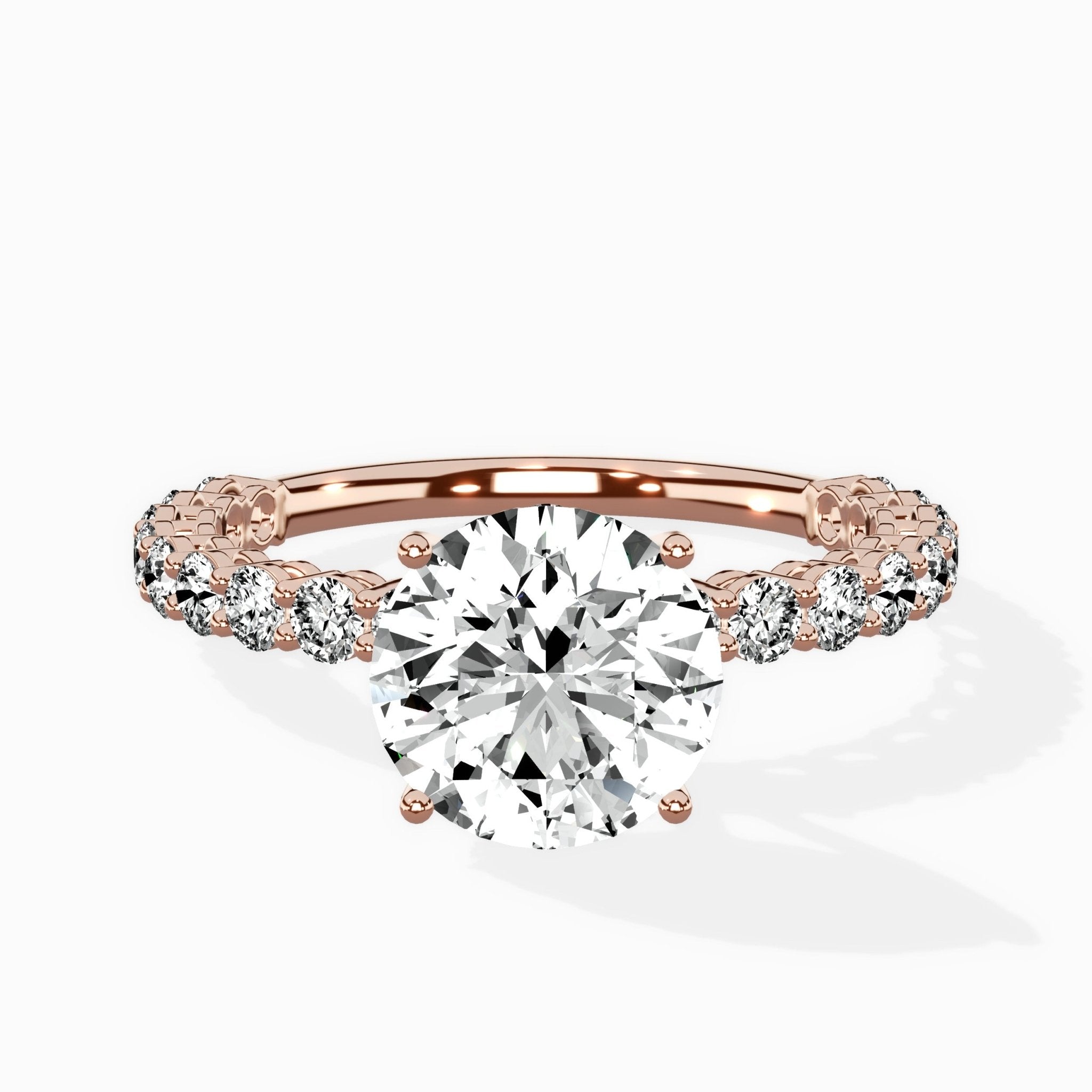 Pave Eternity Band Hidden Halo Ring Engagement Ring - The Better Diamonds