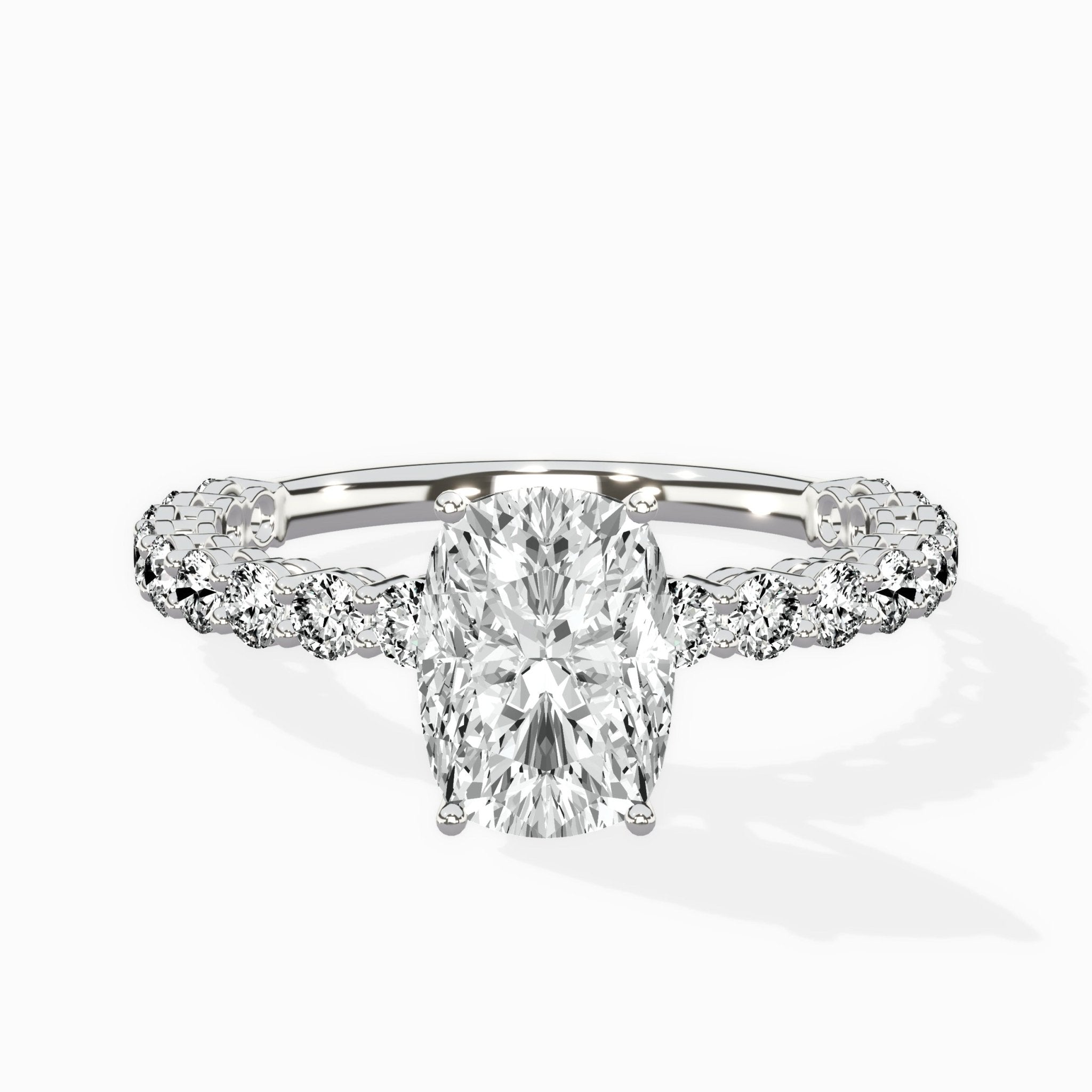 Pave Eternity Band Hidden Halo Ring Engagement Ring - The Better Diamonds