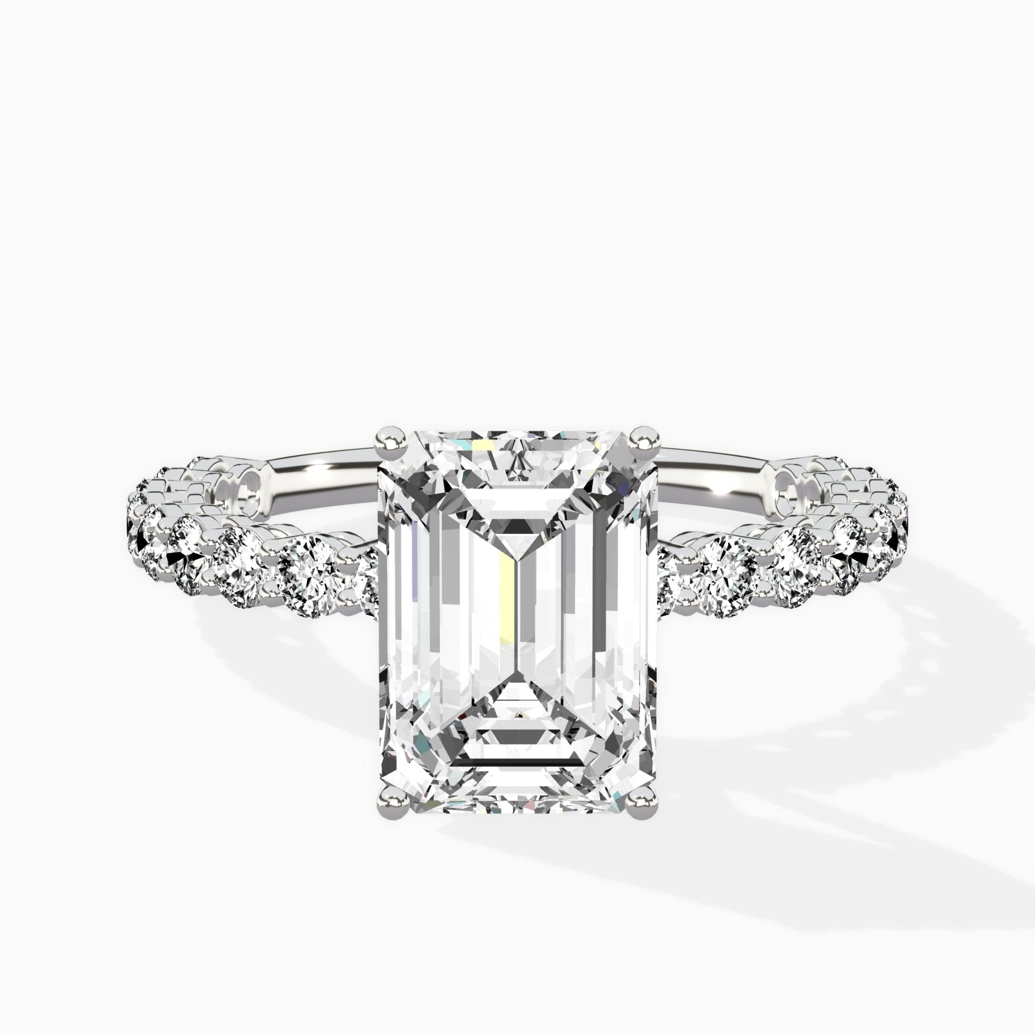 Pave Eternity Band Hidden Halo Ring Engagement Ring - The Better Diamonds
