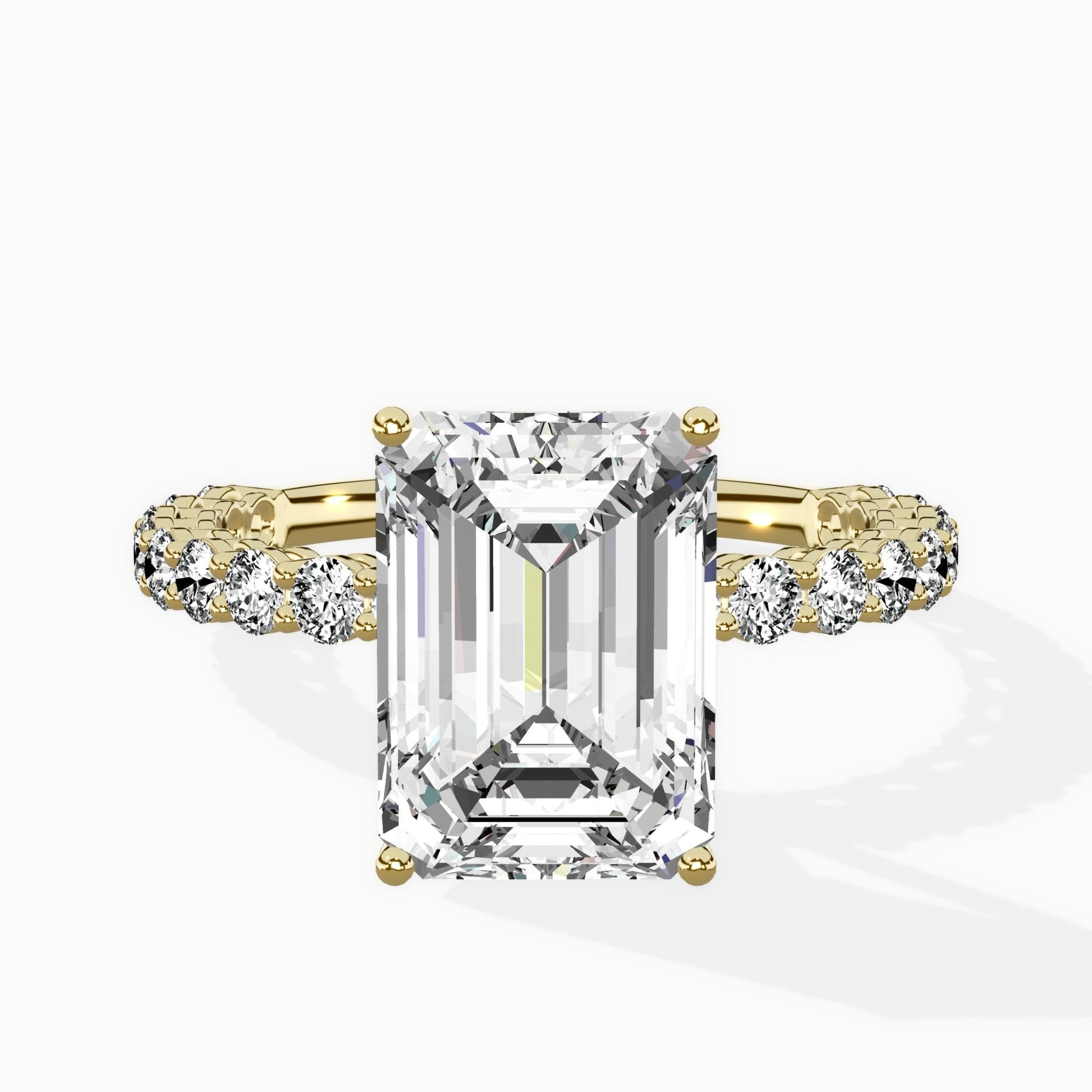 Pave Eternity Band Hidden Halo Ring Engagement Ring - The Better Diamonds