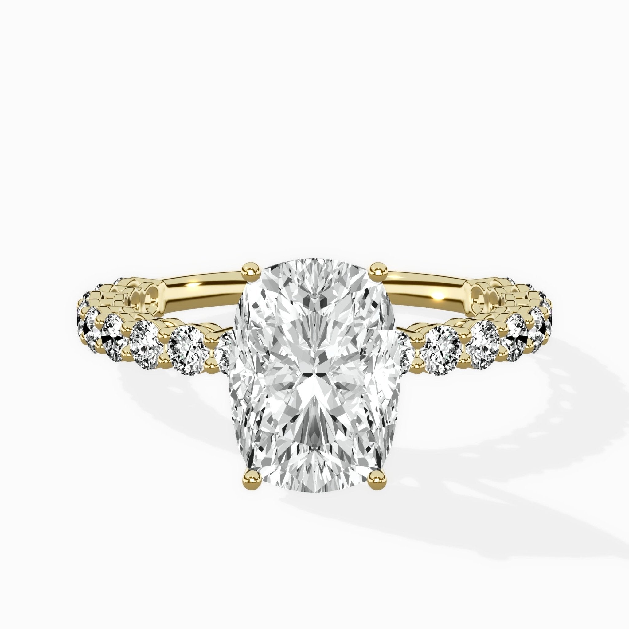 Pave Eternity Band Hidden Halo Ring Engagement Ring - The Better Diamonds