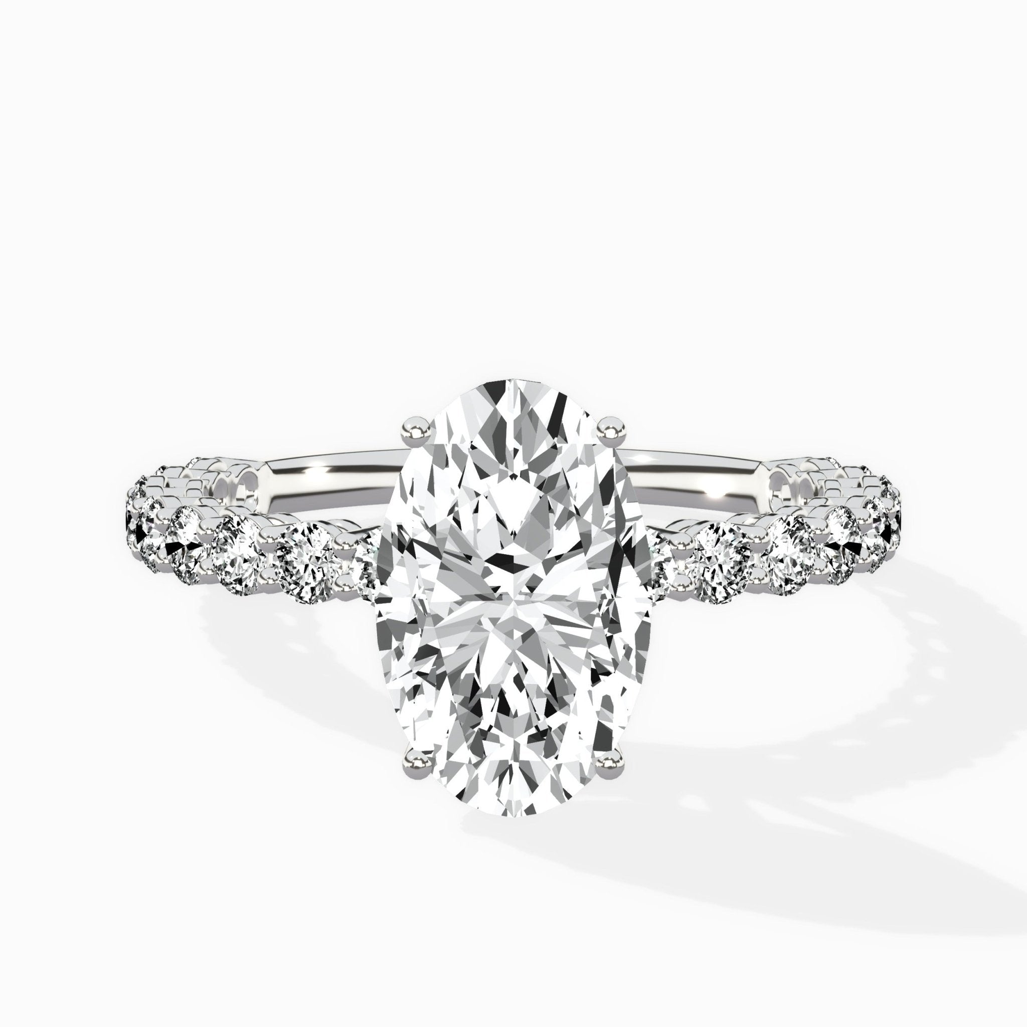 Pave Eternity Band Hidden Halo Ring Engagement Ring - The Better Diamonds