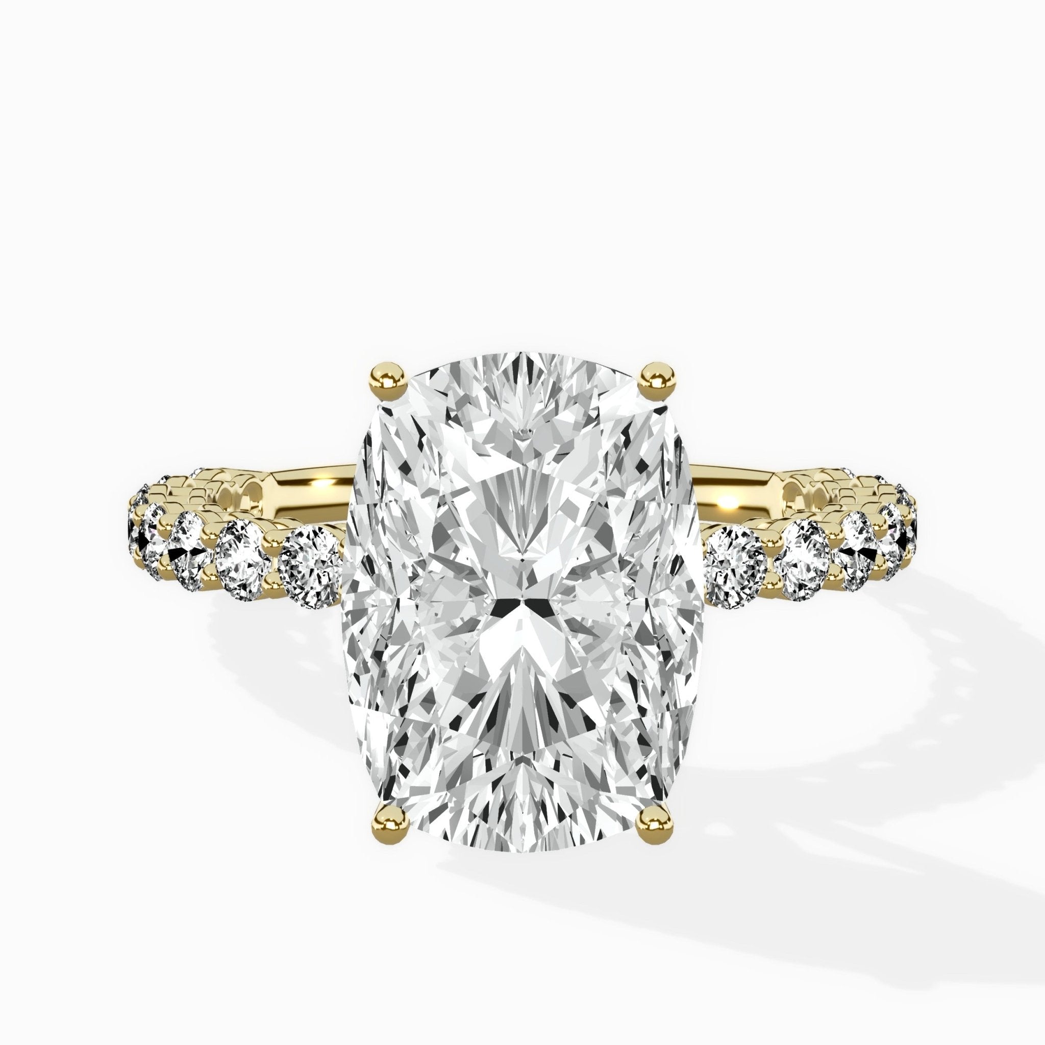 Pave Eternity Band Hidden Halo Ring Engagement Ring - The Better Diamonds
