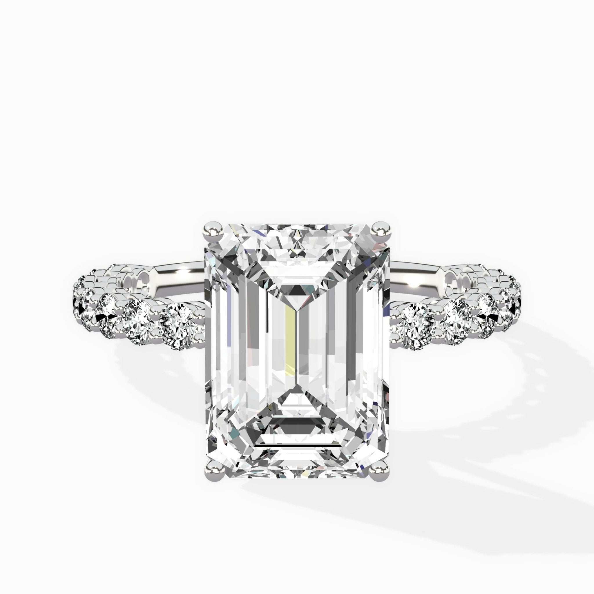 Pave Eternity Band Hidden Halo Ring Engagement Ring - The Better Diamonds