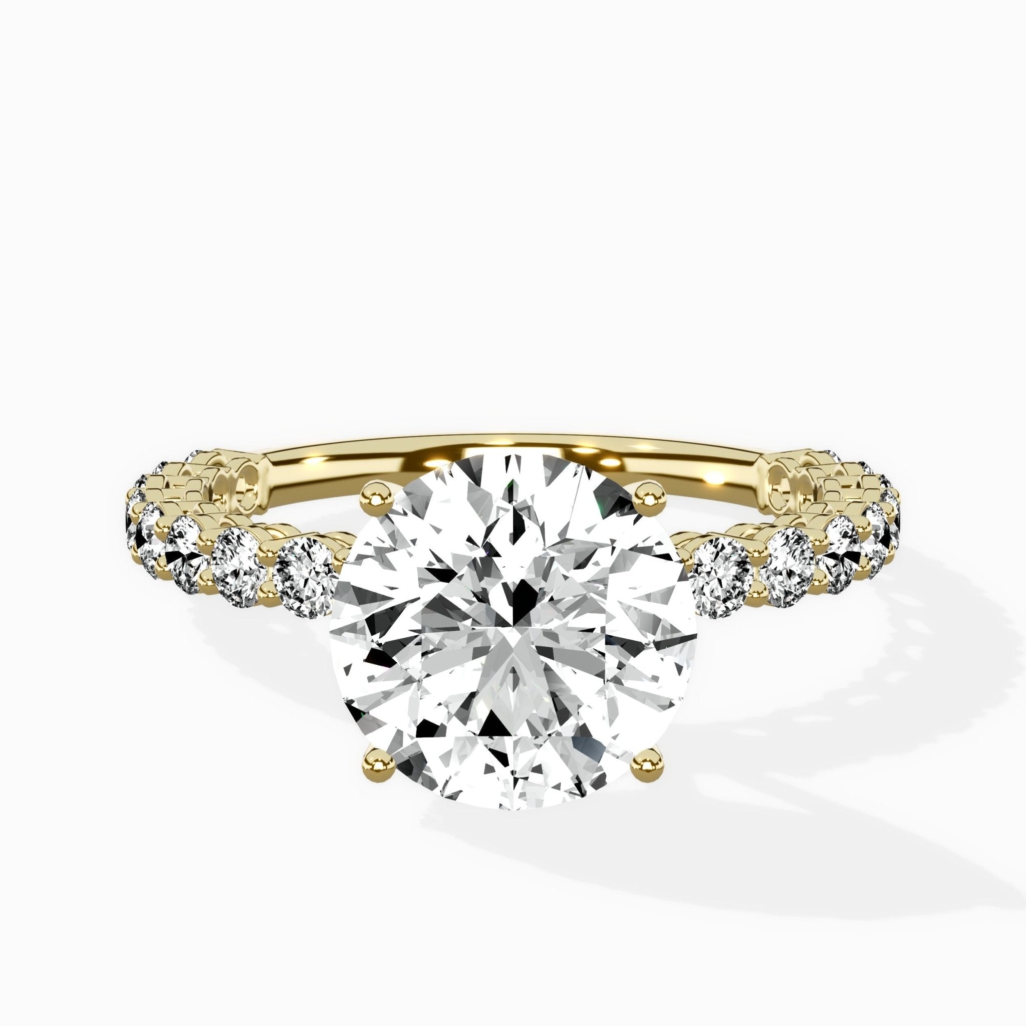 Pave Eternity Band Hidden Halo Ring Engagement Ring - The Better Diamonds