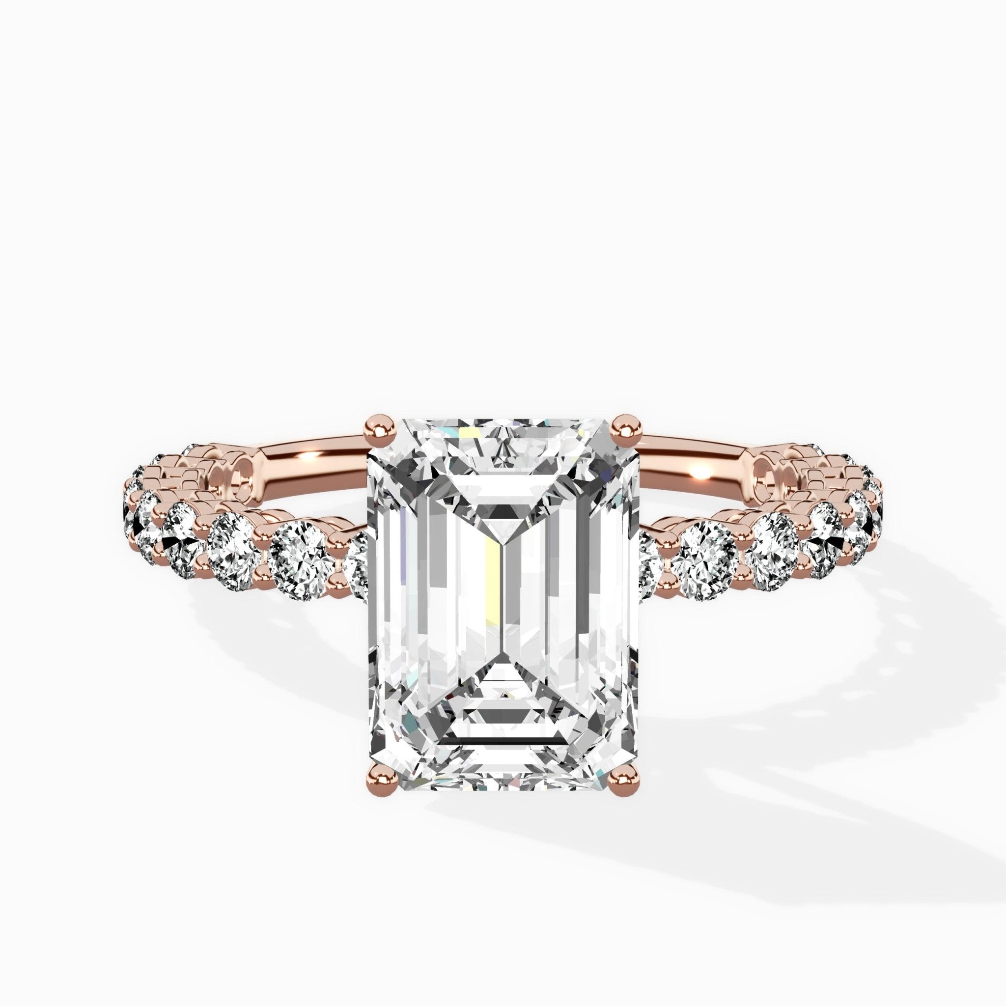 Pave Eternity Band Hidden Halo Ring Engagement Ring - The Better Diamonds