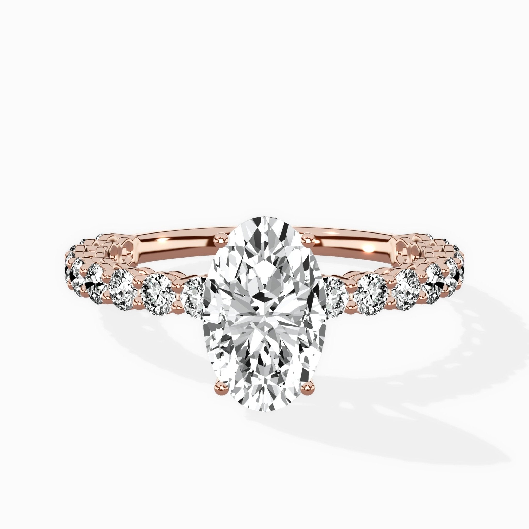 Pave Eternity Band Hidden Halo Ring Engagement Ring - The Better Diamonds