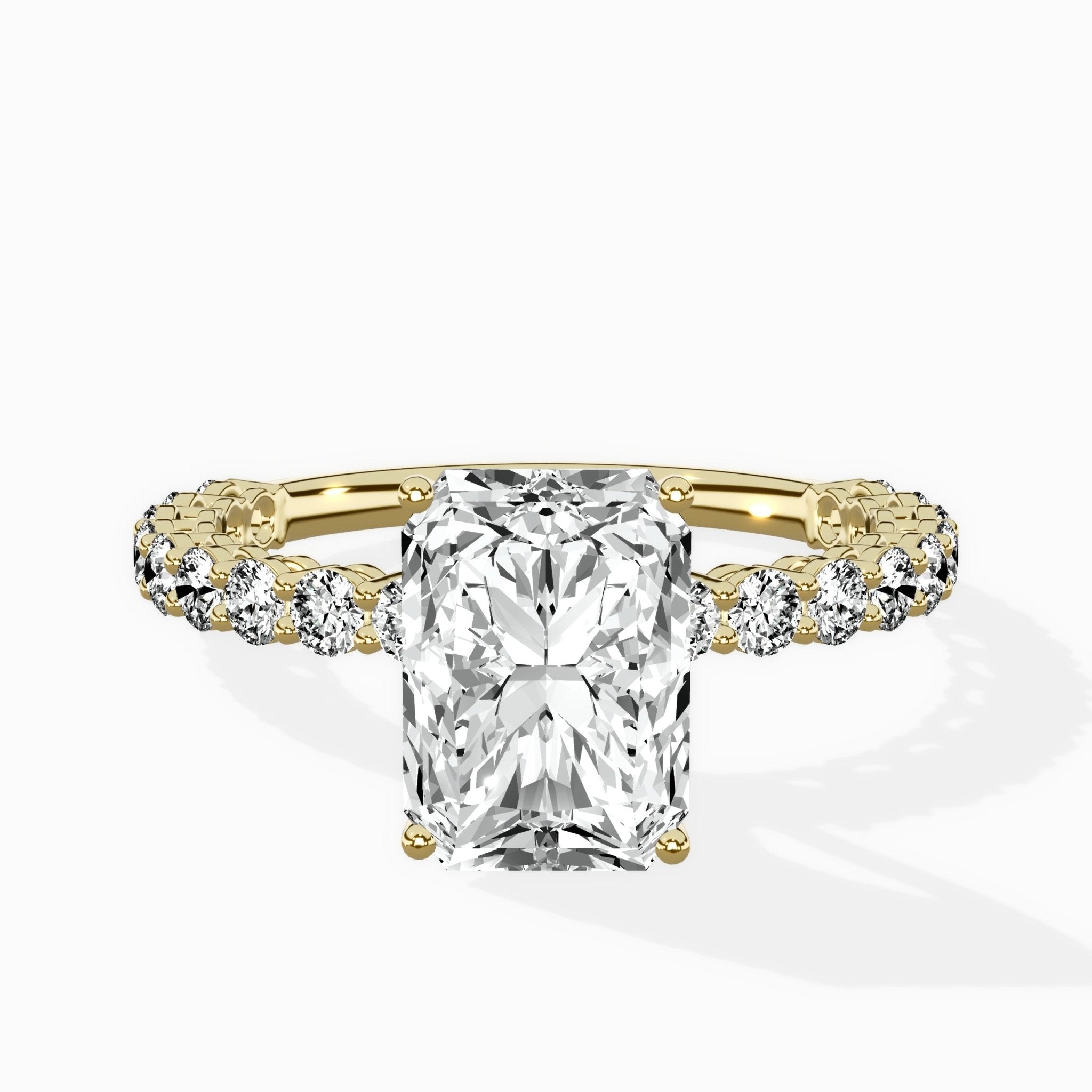 Pave Eternity Band Hidden Halo Ring Engagement Ring - The Better Diamonds