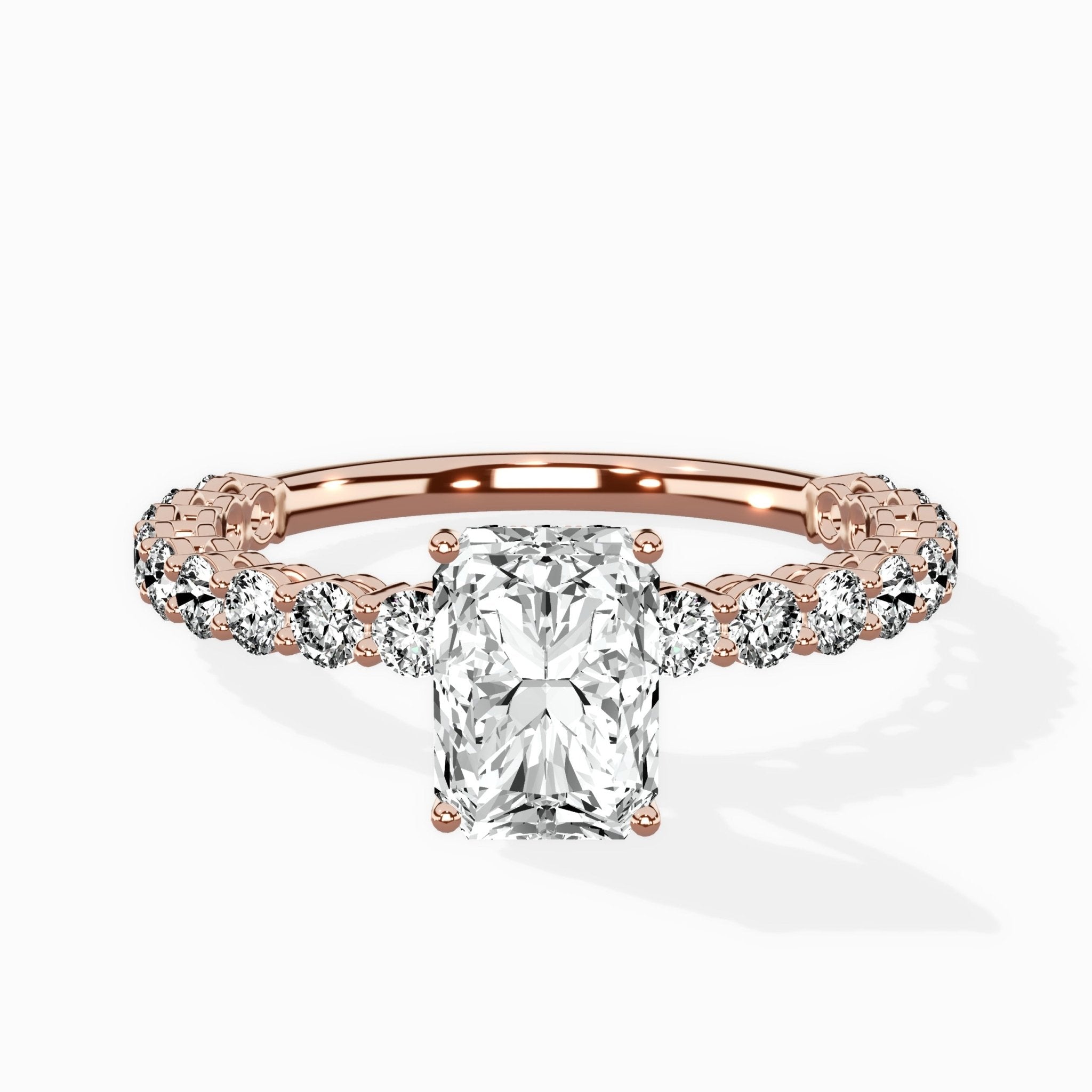 Pave Eternity Band Hidden Halo Ring Engagement Ring - The Better Diamonds
