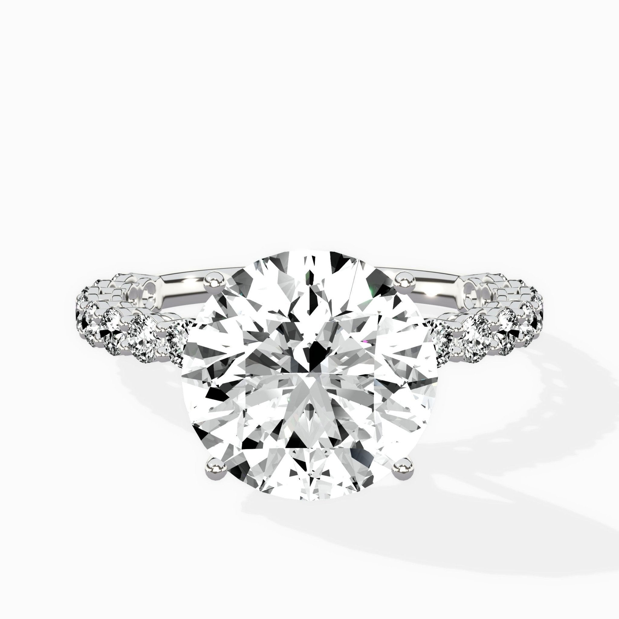 Pave Eternity Band Hidden Halo Ring Engagement Ring - The Better Diamonds