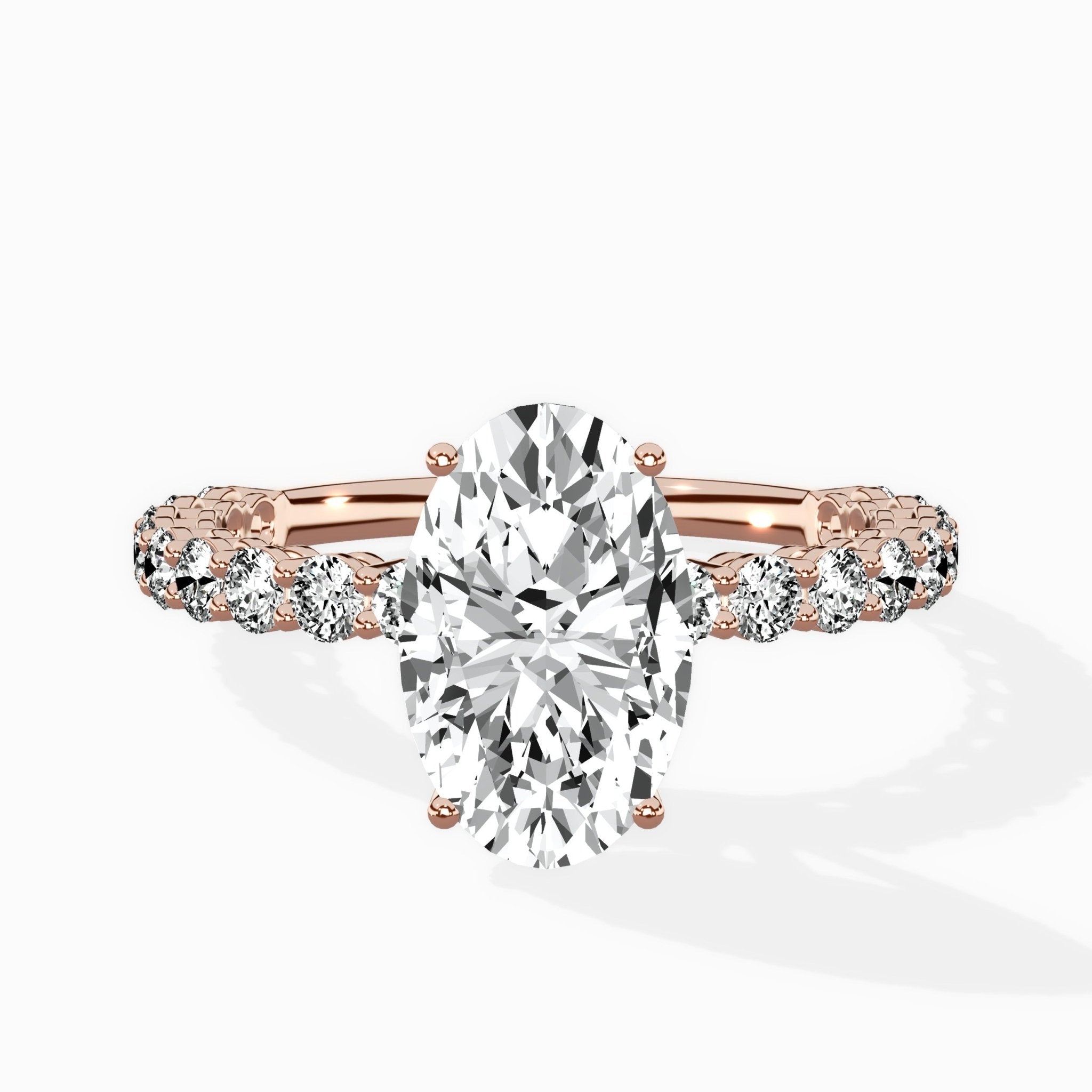 Pave Eternity Band Hidden Halo Ring Engagement Ring - The Better Diamonds