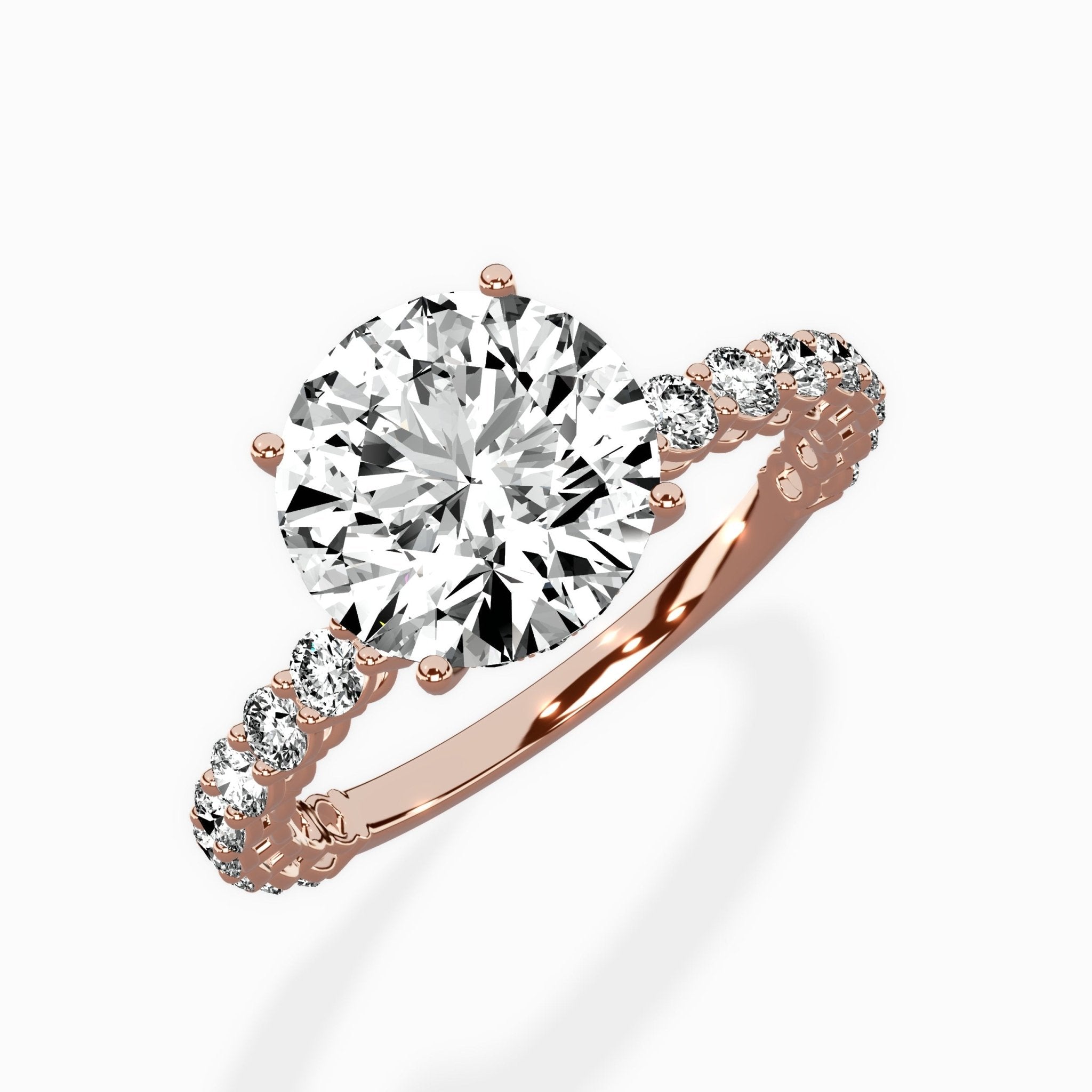 Pave Eternity Band Hidden Halo Ring Engagement Ring - The Better Diamonds