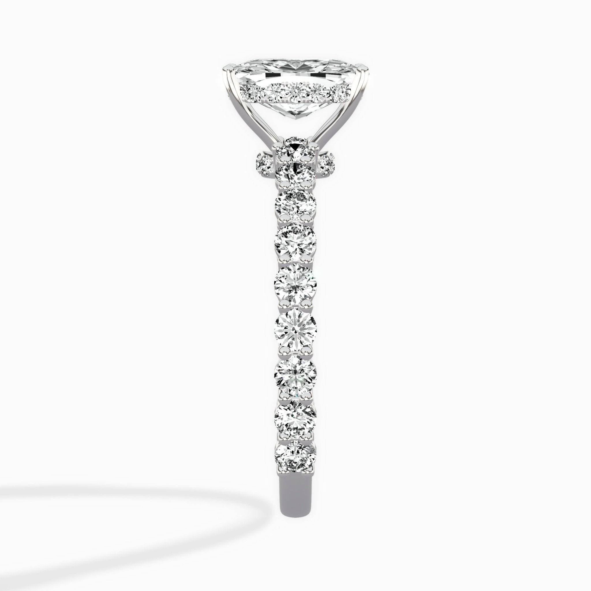 Pave Eternity Band Hidden Halo Ring Engagement Ring - The Better Diamonds