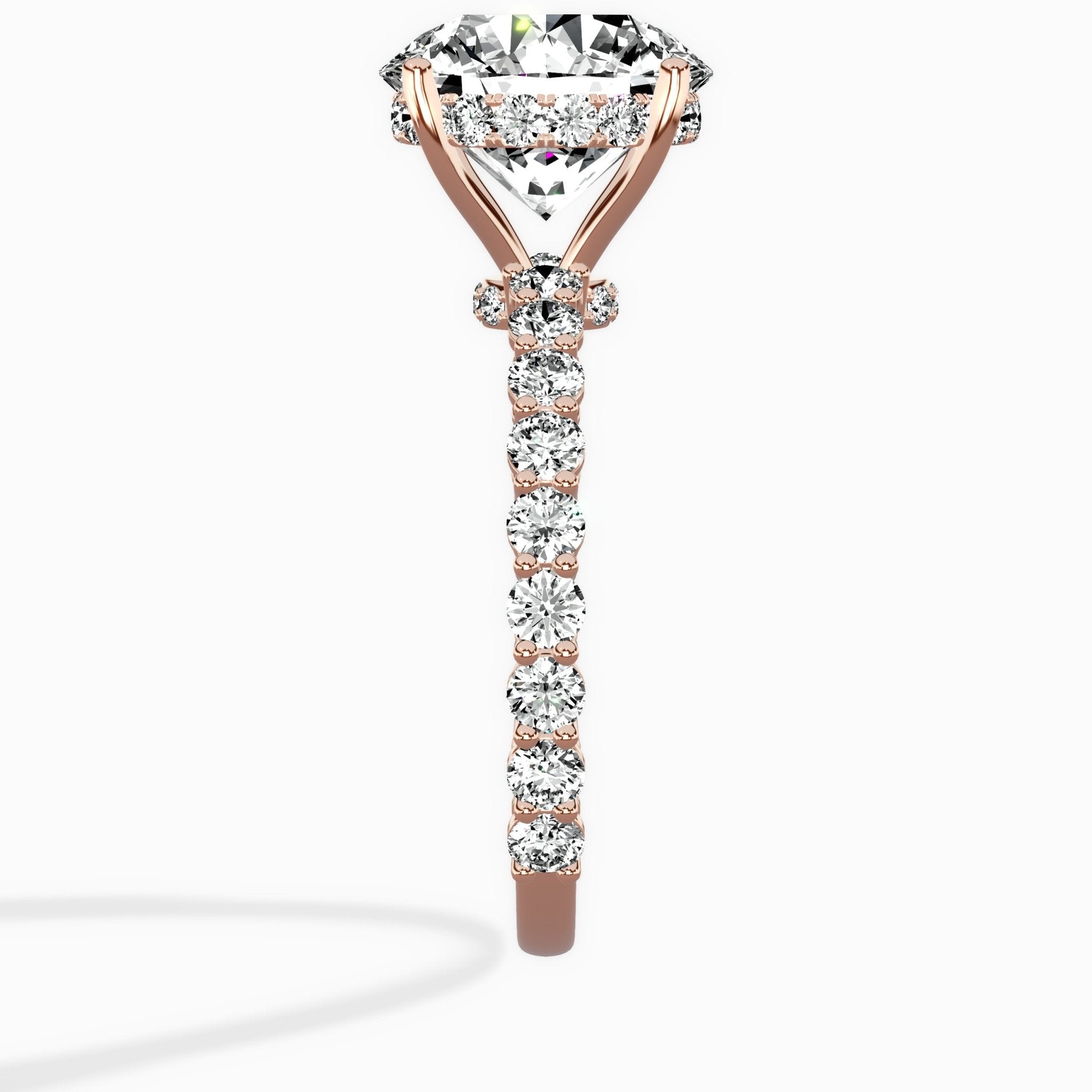 Pave Eternity Band Hidden Halo Ring Engagement Ring - The Better Diamonds