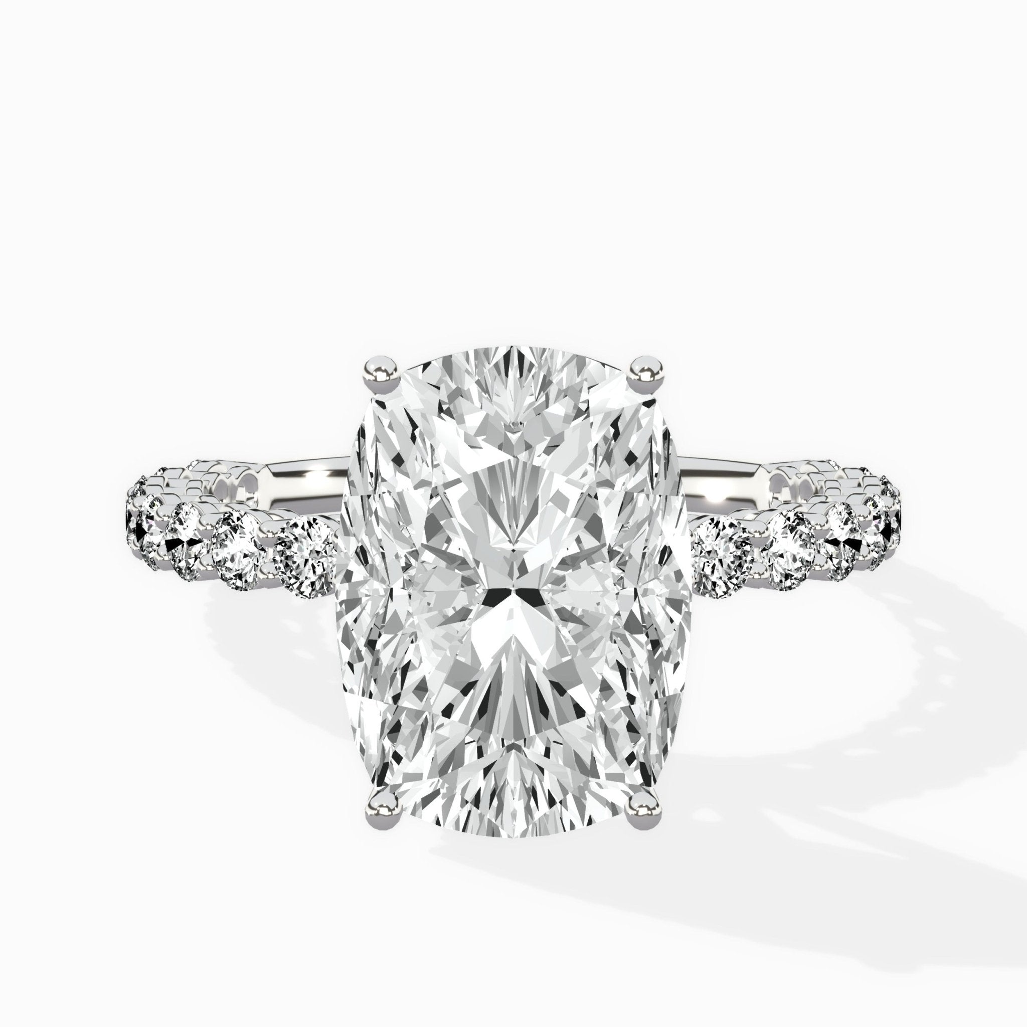 Pave Eternity Band Hidden Halo Ring Engagement Ring - The Better Diamonds