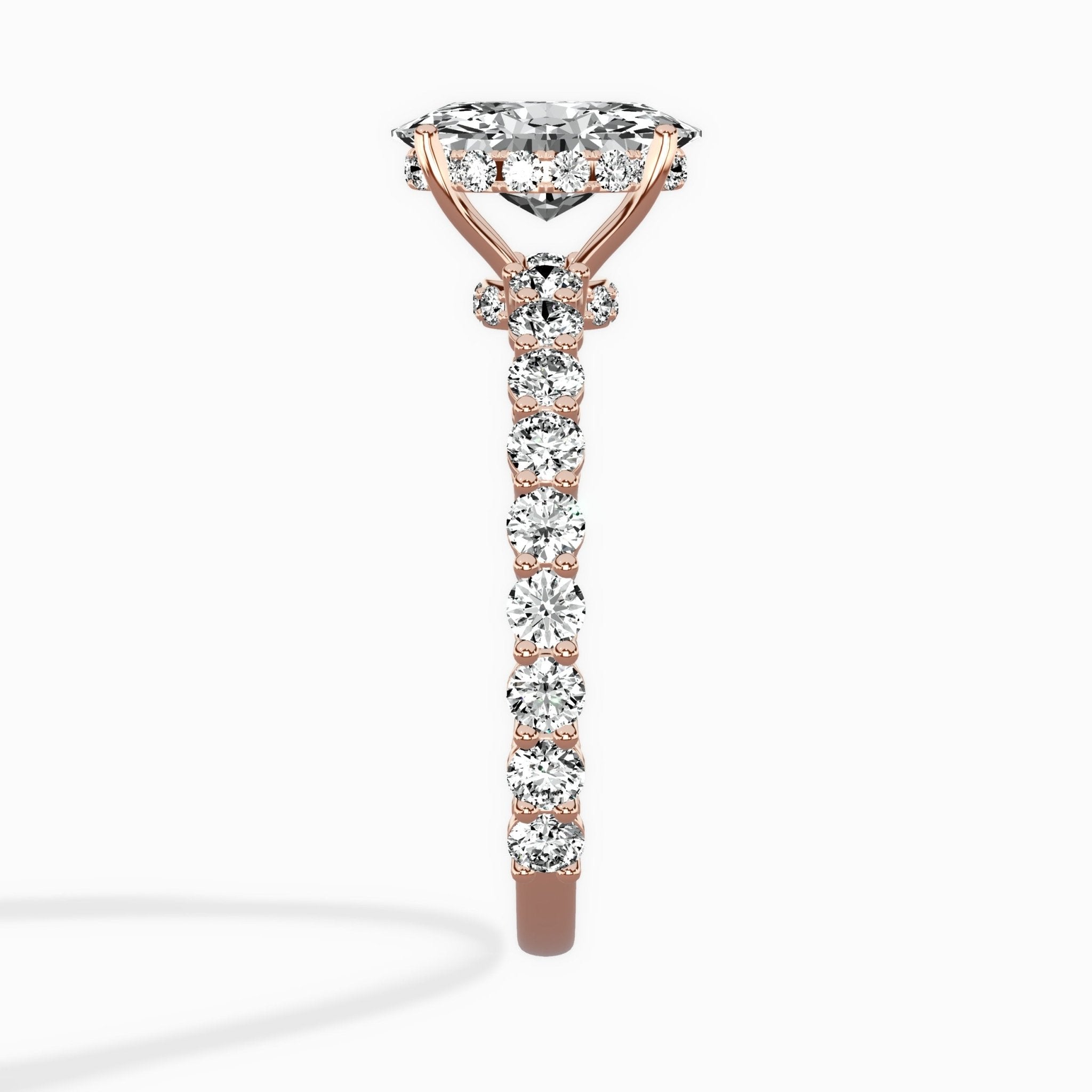 Pave Eternity Band Hidden Halo Ring Engagement Ring - The Better Diamonds