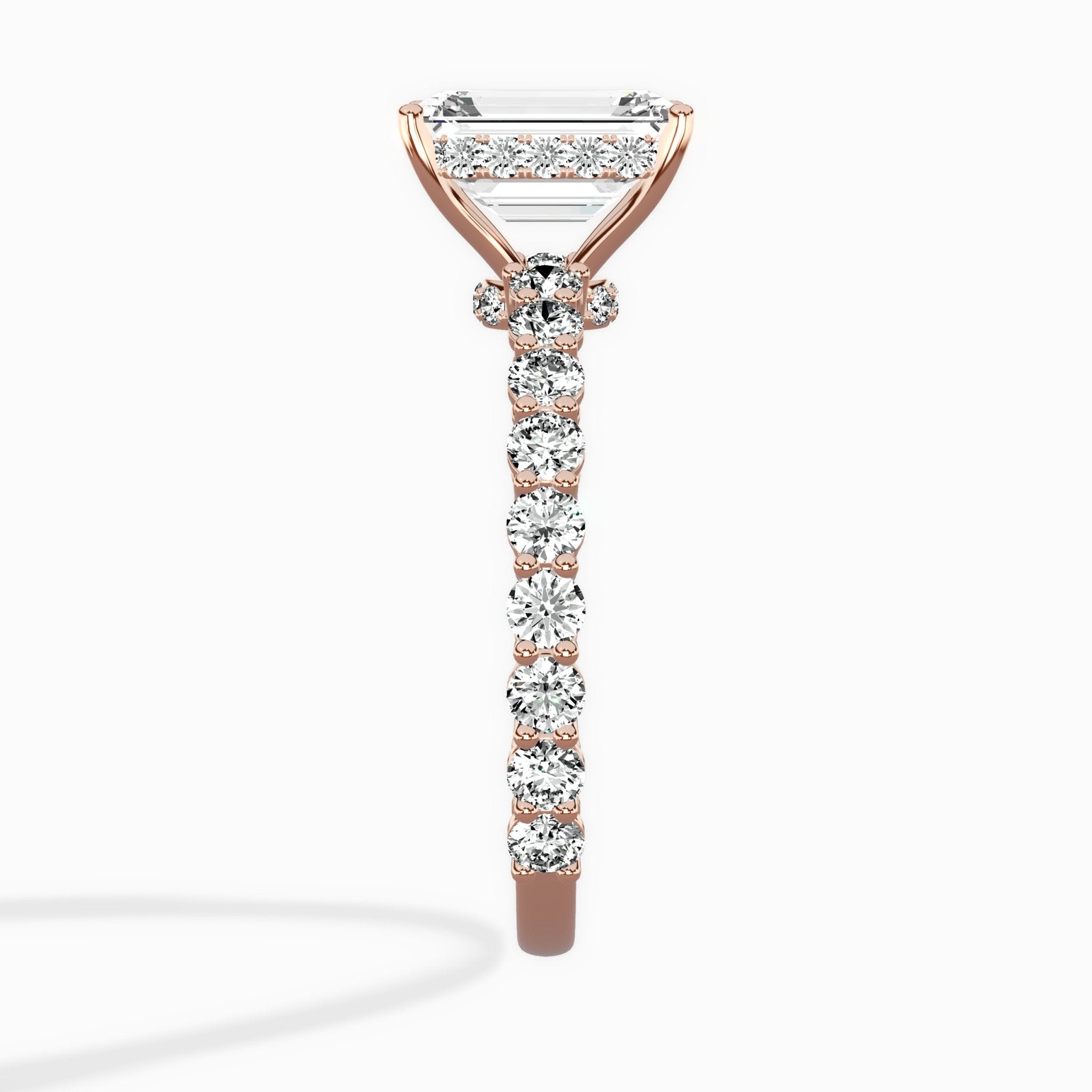 Pave Eternity Band Hidden Halo Ring Engagement Ring - The Better Diamonds
