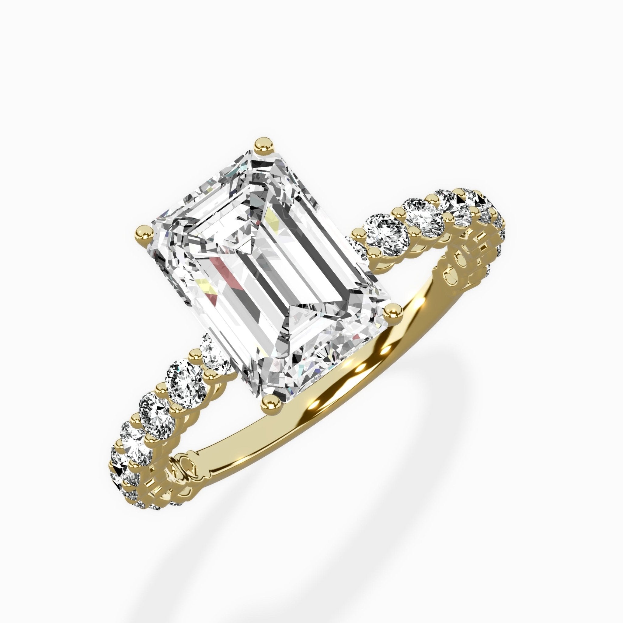 Pave Eternity Band Hidden Halo Ring Engagement Ring - The Better Diamonds