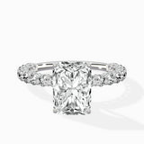 Pave Eternity Band Hidden Halo Ring Engagement Ring - The Better Diamonds