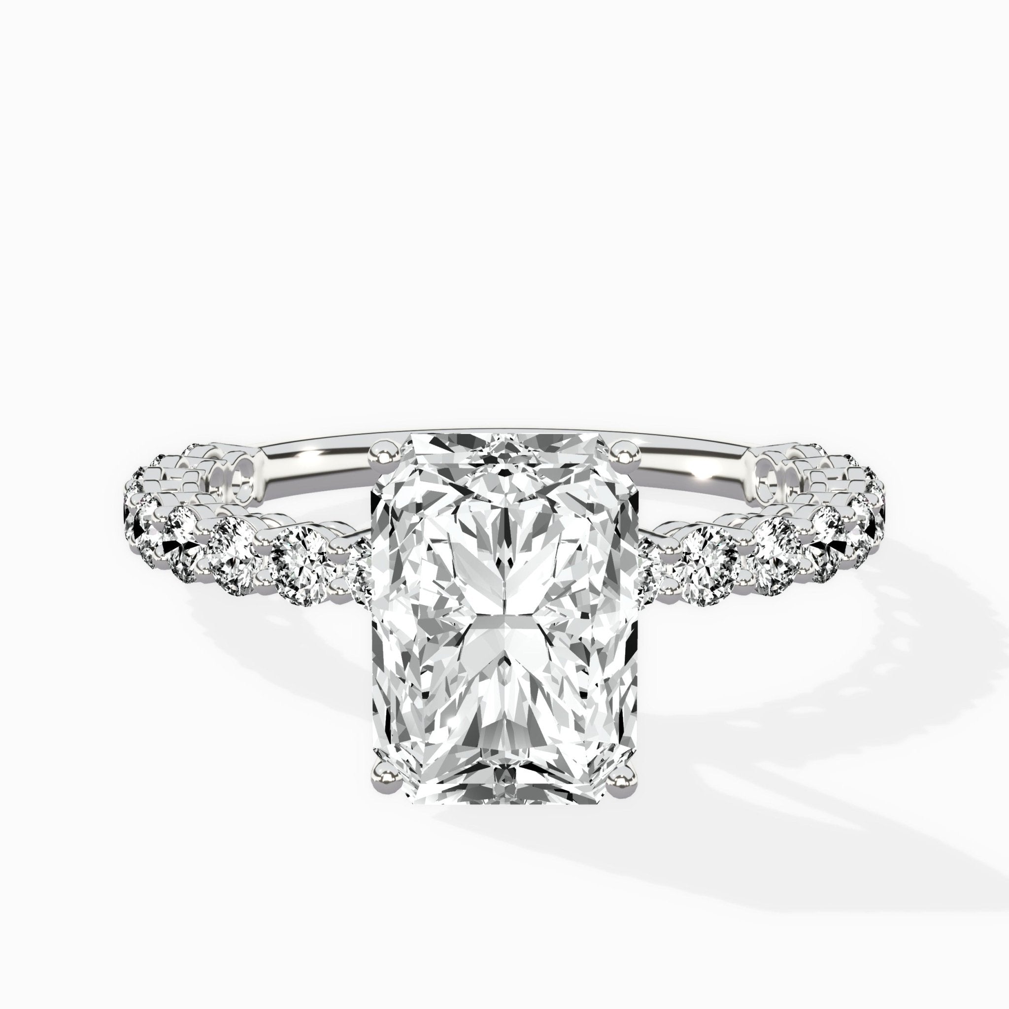 Pave Eternity Band Hidden Halo Ring Engagement Ring - The Better Diamonds