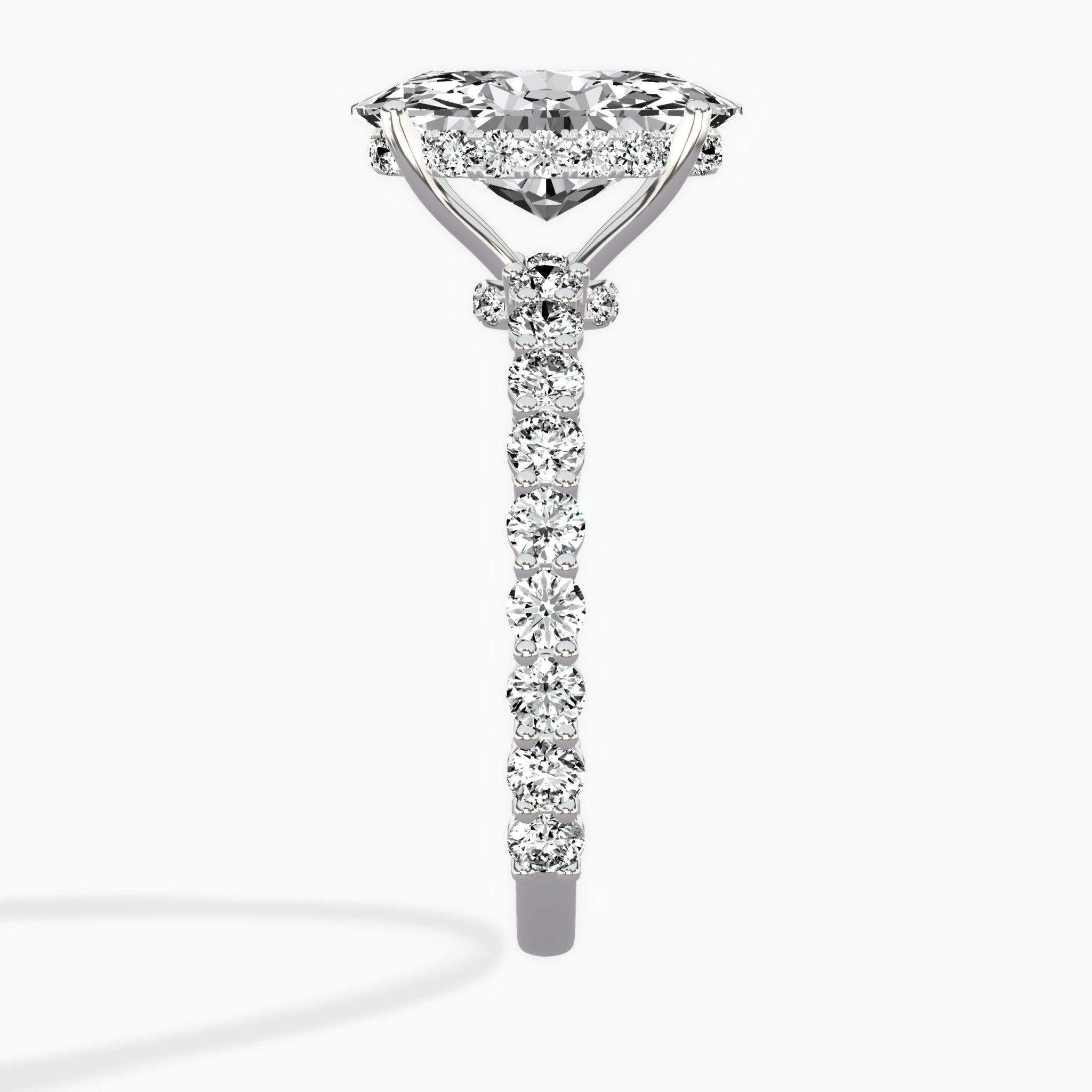 Pave Eternity Band Hidden Halo Ring Engagement Ring - The Better Diamonds