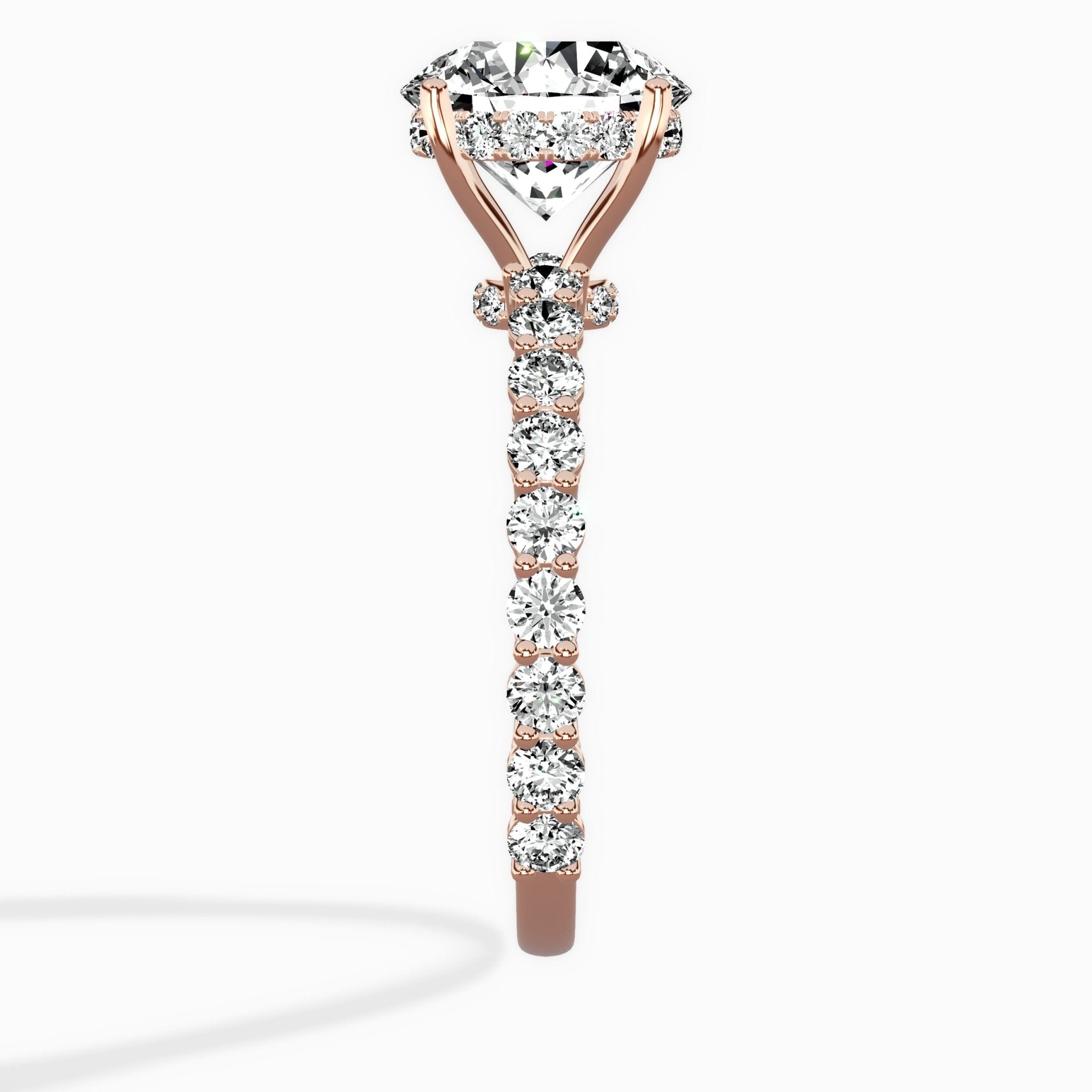 Pave Eternity Band Hidden Halo Ring Engagement Ring - The Better Diamonds