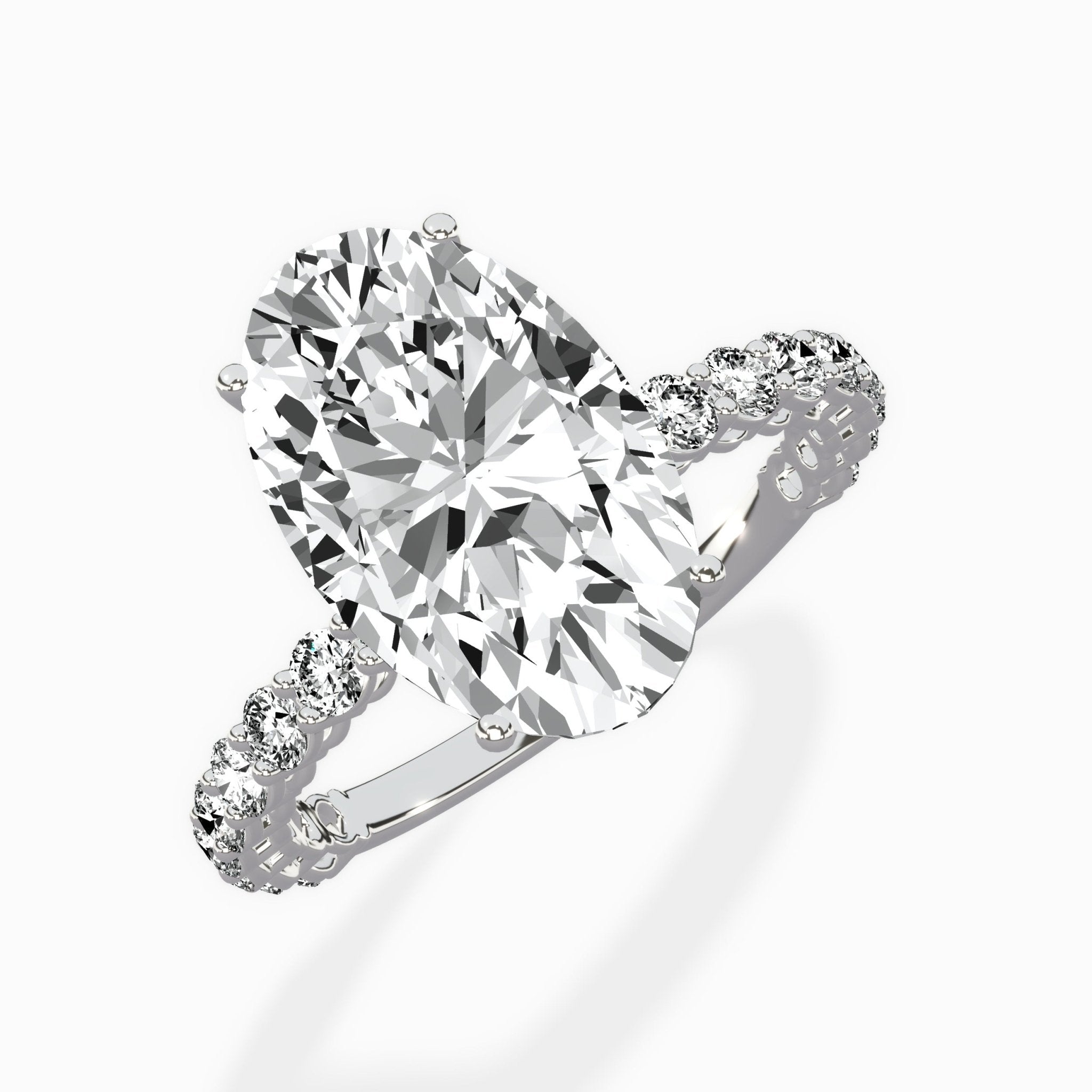 Pave Eternity Band Hidden Halo Ring Engagement Ring - The Better Diamonds