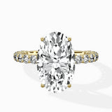 Pave Eternity Band Hidden Halo Ring Engagement Ring - The Better Diamonds